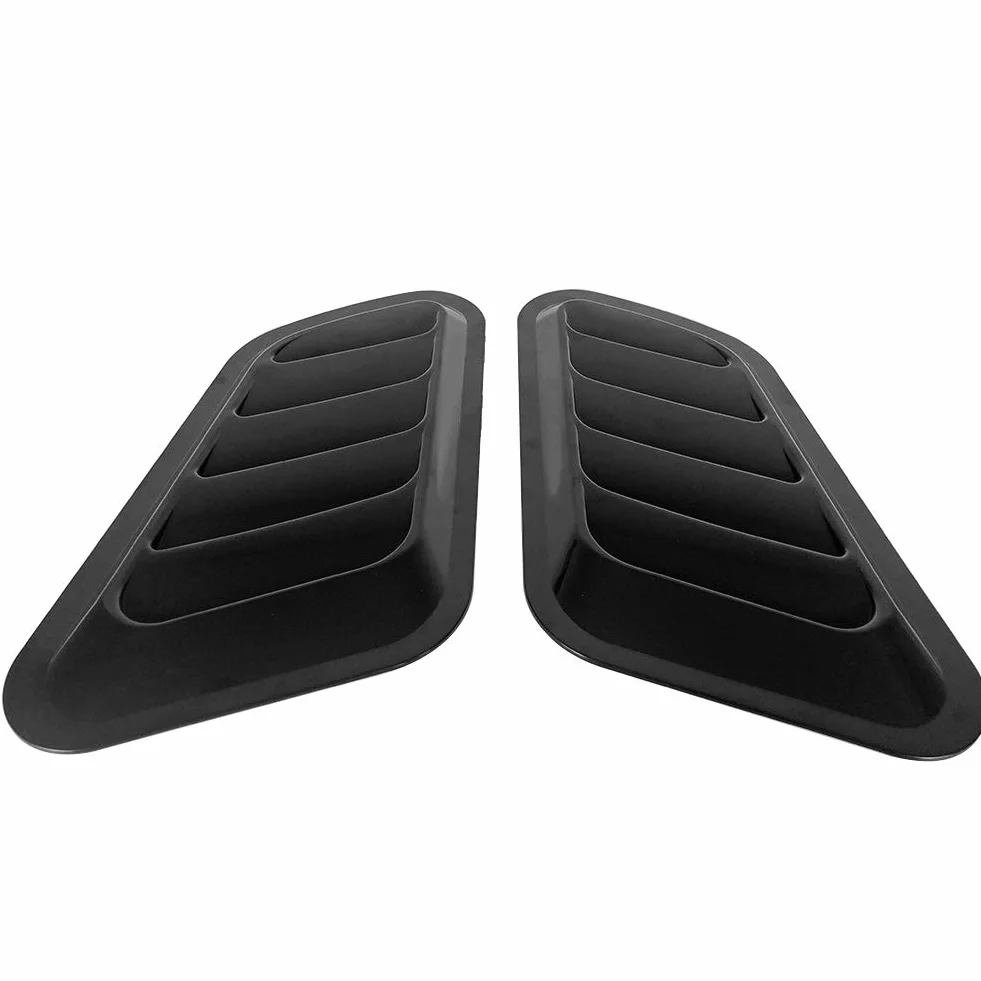 QWORK® łopata wlotu powietrza, dekoracyjna łopata wlotu powietrza do samochodu Turbo maska ​​odpowietrzająca osłona odpowietrznika, wlot powietrza do samochodu, czarny, 2 sztuki