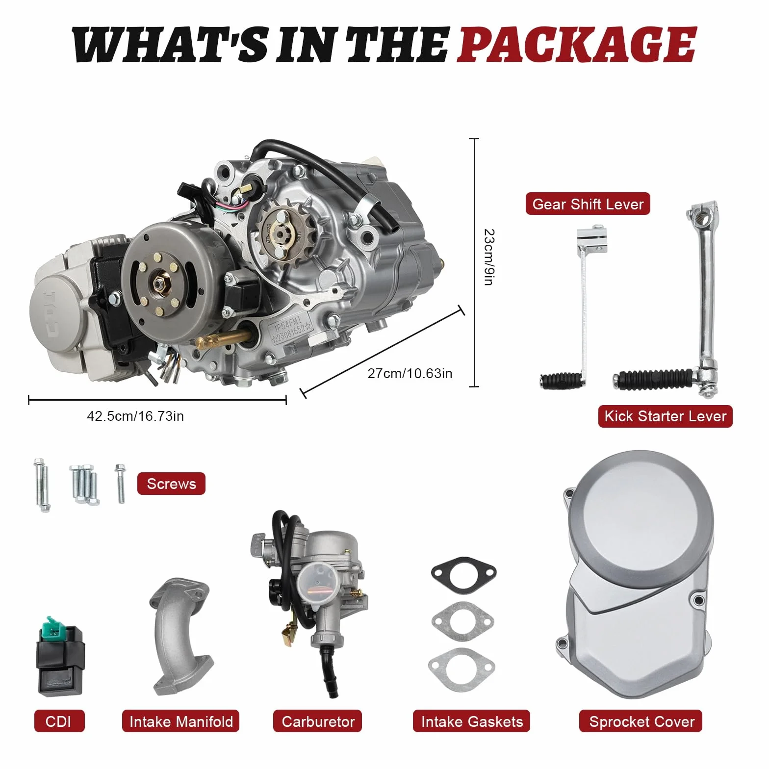Silnik motocyklowy 125 cm³ 4-suwowy chłodzony powietrzem jednocylindrowy do Dirt Bike CRF50 XR50 CRF70 XR70 Z50