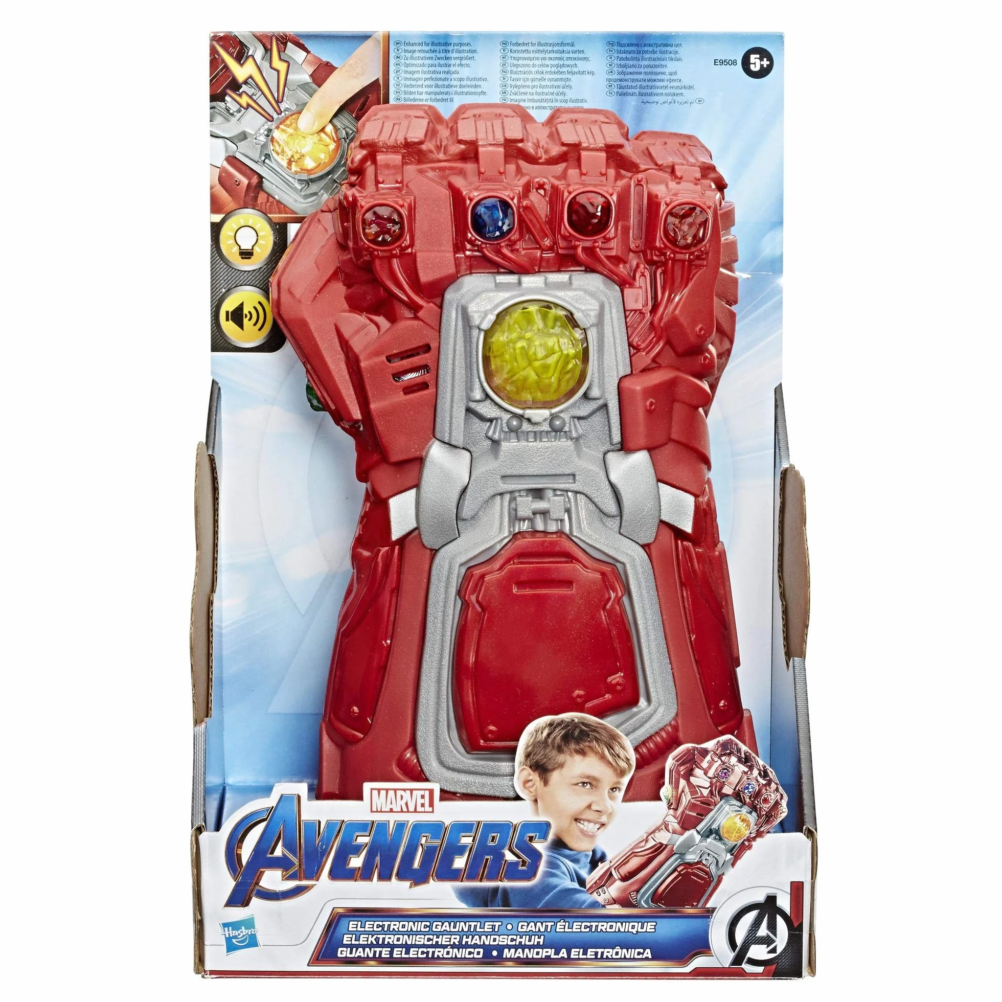 Marvel Avengers: Endgame Red Infinity Gauntlet Electronic Fist Roleplay Toy with Lights and Sounds for Children Aged 5 and Up