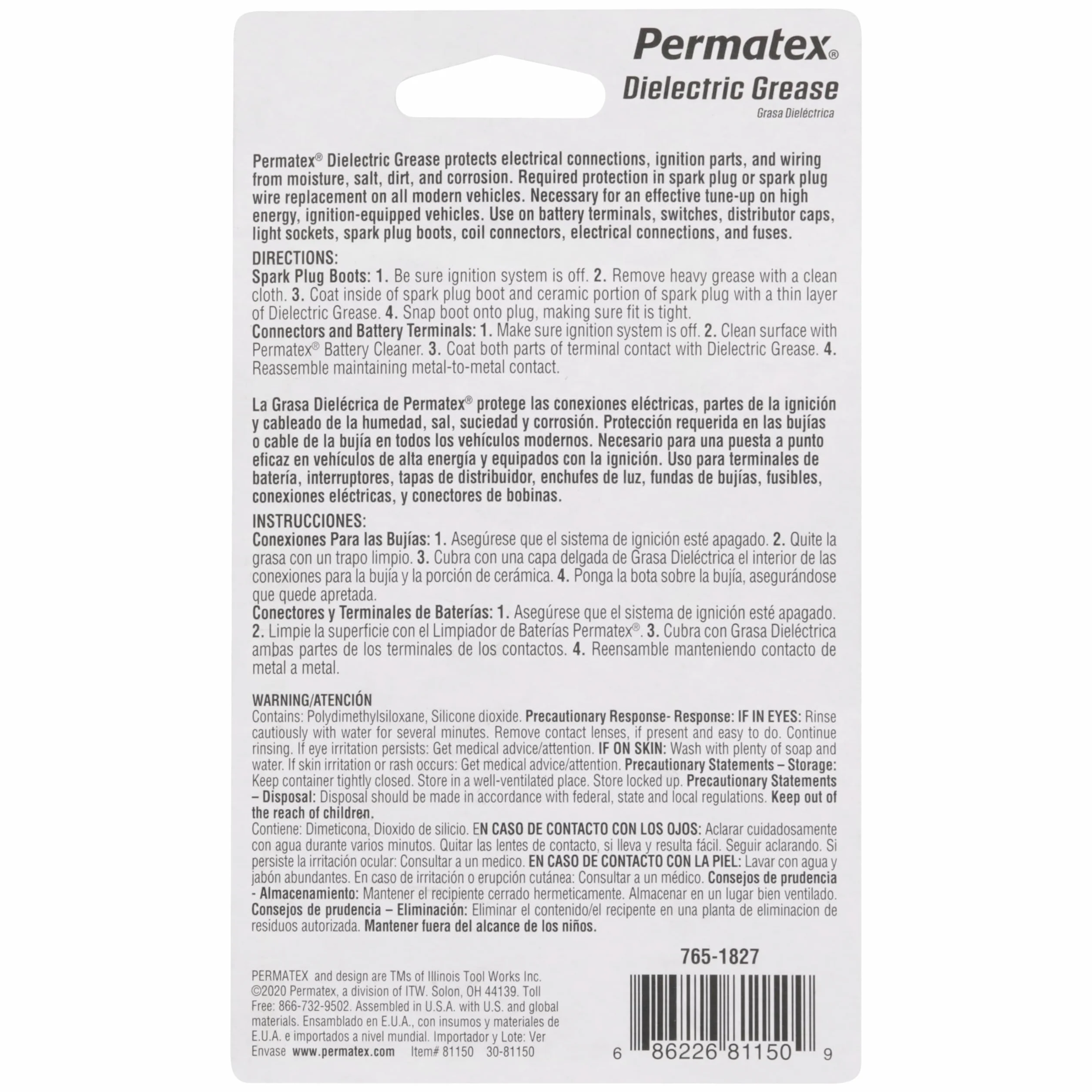 Permatex 81150 Grease Dieelectric Tune-Up, chroni połączenia od soli, brudu i korozji, zapobiegaj iskrzeniom i uszkodzeniom 1 x 9g