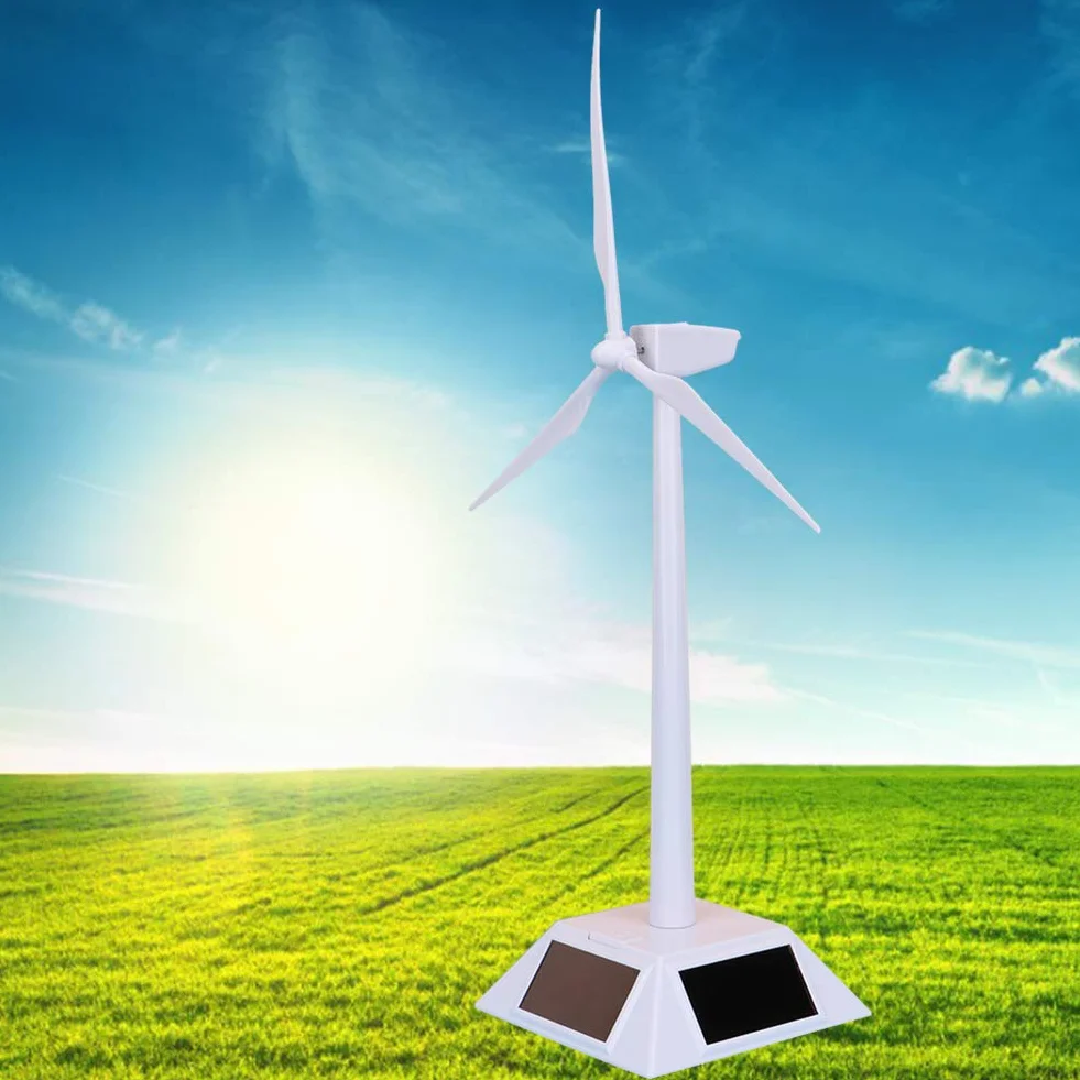 Mini wiatrak z energią słoneczną, inteligentna, edukacyjna zabawka dla dzieci, model nauki, dekoracja na biurko, ozdoba