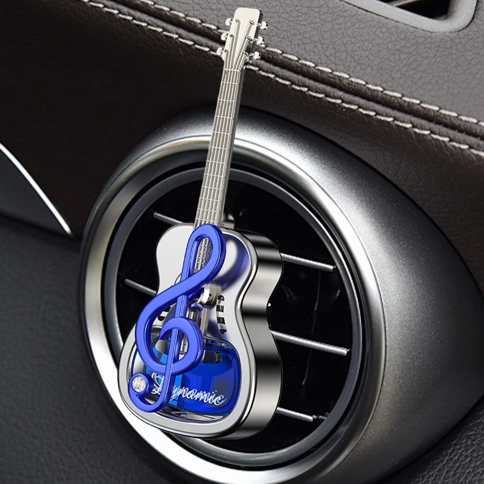 Guitar Shape Car Air Freshener Vent Clip Long Lasting Fragrance Dispenser ABS Metal