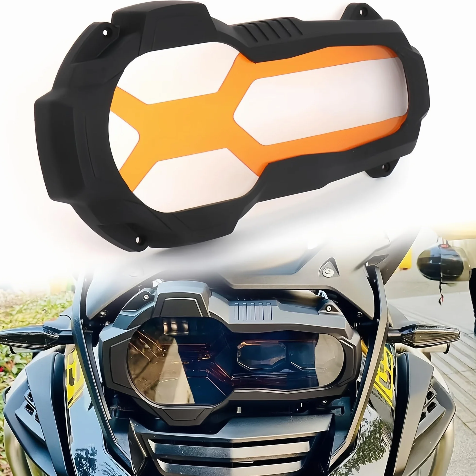 Pasuje do BMW R1250GS Adventure/R1250GS (2018-2024) Akcesoria motocyklowe Osłona reflektora Osłona ochronna reflektora do R1200GS LC Adventure (Przezroczyste soczewki)