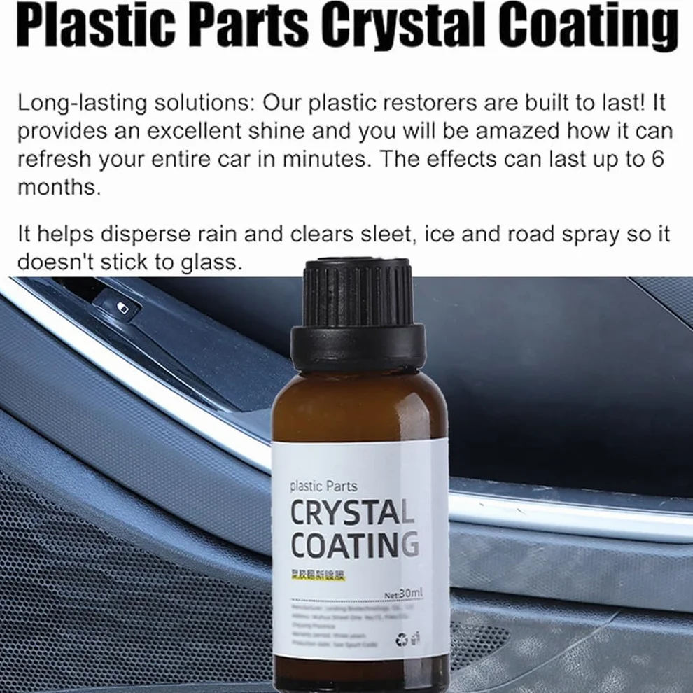 Plastic Parts Refurbish Agent, Crystal Coating for Car, With Sponge, Crystal Coating Plastic Restorer Interior and Exteriorm Refurbish Agent, Deep Maintenance Of Your Car (3)