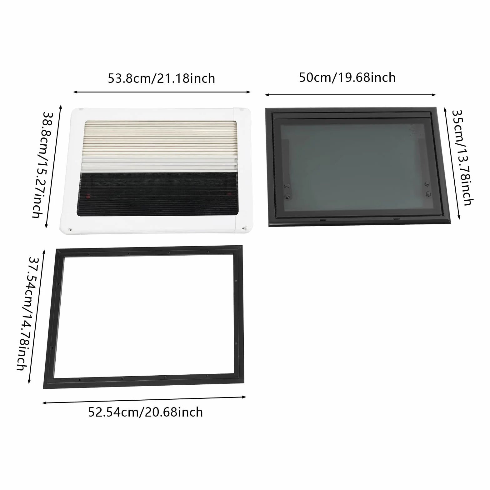 Okno wysuwane dla kampera 500x350mm RV z zaciemnieniem boczne zewnętrzne push składane