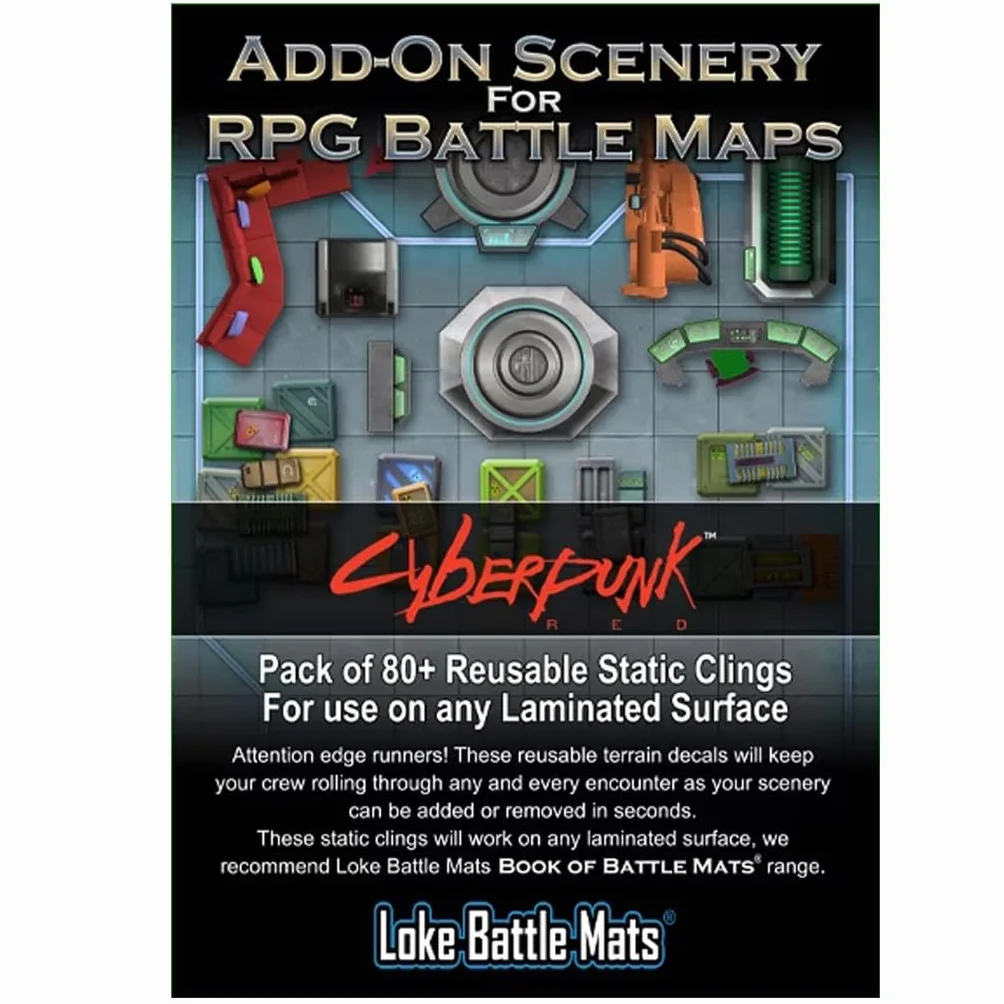Loke Battlemats | Add On Scenery for RPG Maps - Cyberpunk RED | Battle Mat for Roleplaying Games
