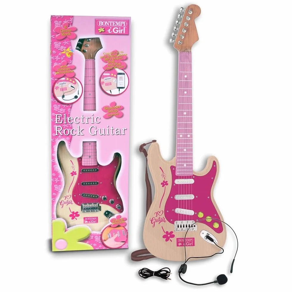Bontempi 24 1371 1310 gitara elektroniczna, różowa