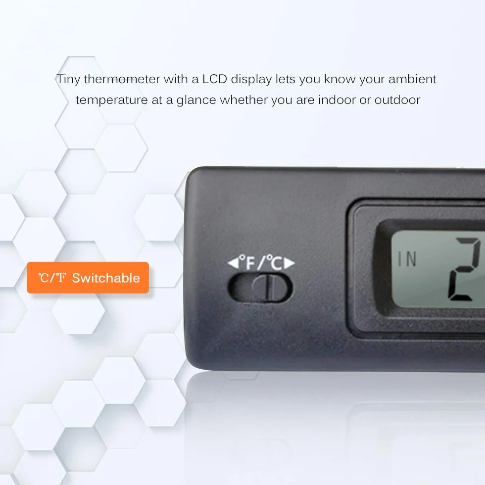Irfora Mini termometr elektroniczny cyfrowy termometr samochodowy do użytku wewnątrz i na zewnątrz, wielofunkcyjny termometr z sondą