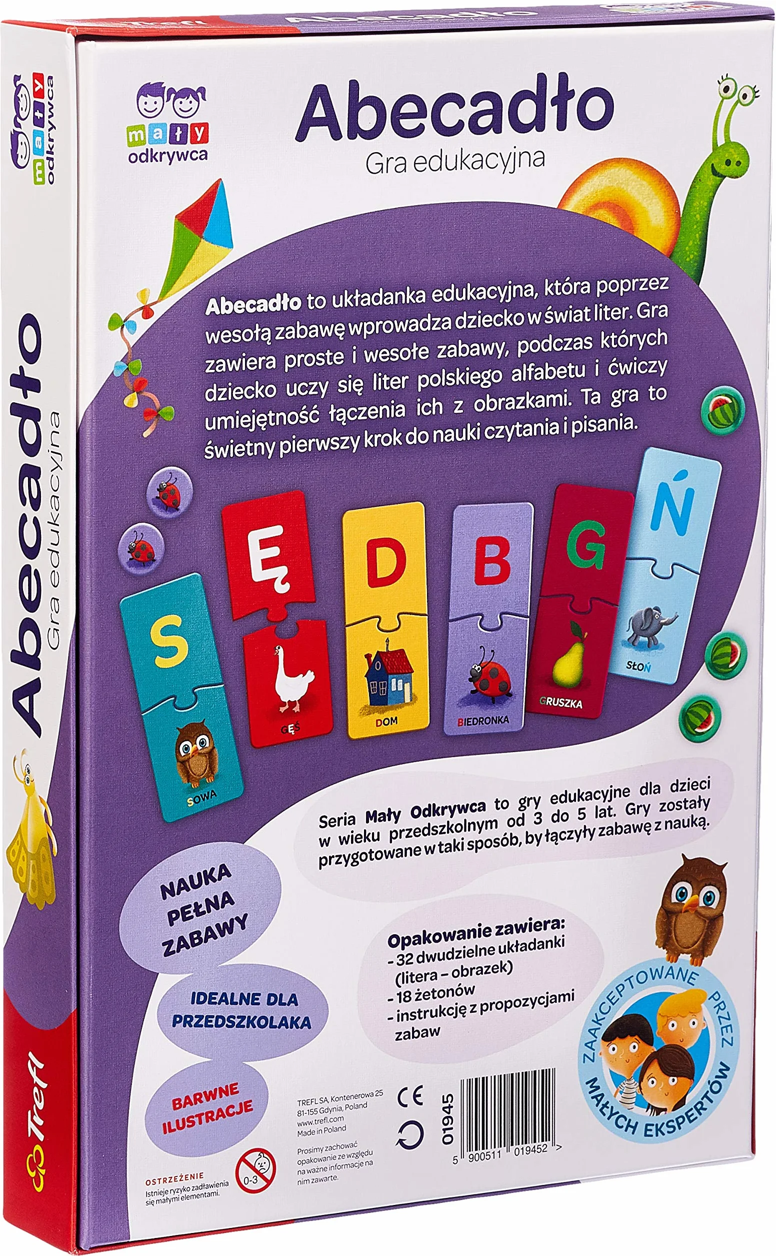 Trefl Abecadło – Mały Odkrywca Gra Edukacyjna dla Dzieci w wieku 3 - 5 lat