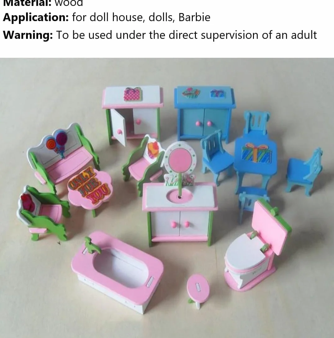 6 sztuk zestaw mebli do domku dla lalek, drewniane, miniaturowe meble, zlewozmywak kuchenny, stół do jadalni, 4 krzesła, akcesoria do domku dla lalek, dekoracja 1:12, domek dla lalek, jadalnia,