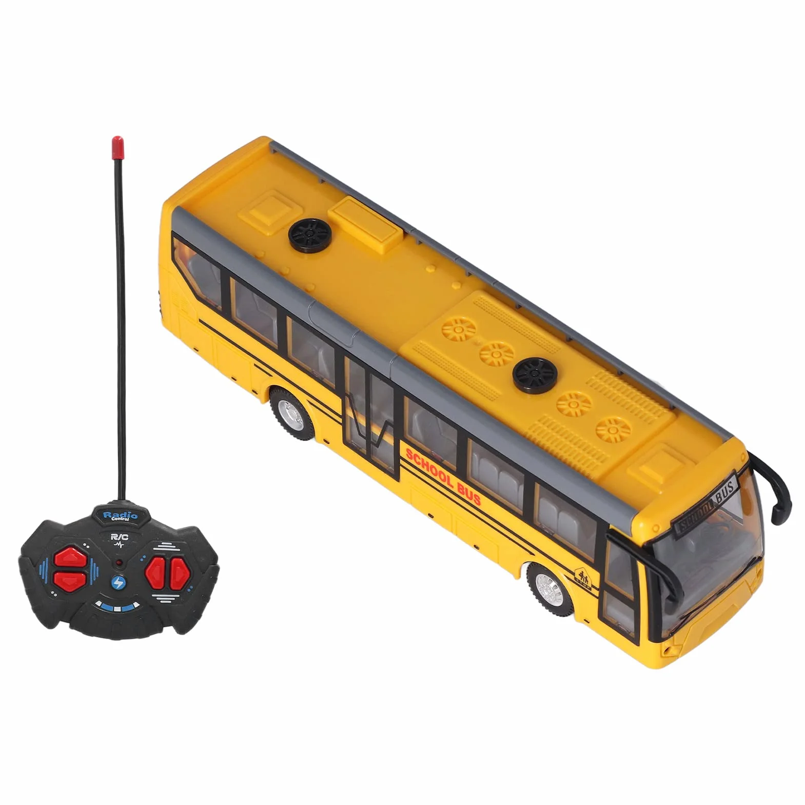 Autobus RC dla dzieci, zdalnie sterowany autobus wysoka symulacja we wszystkich kierunkach jazdy akumulator RC autobus szkolny dla dzieci (żółty)