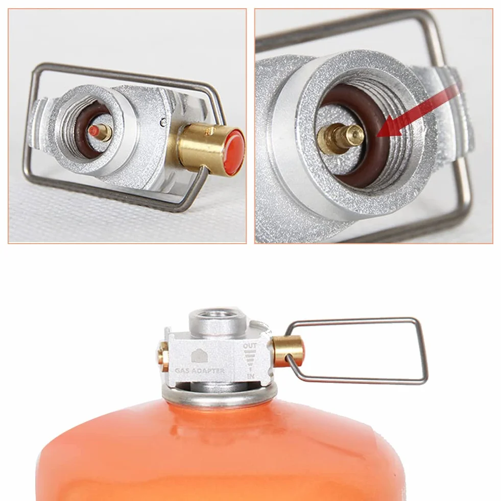 Konwerter Gazu Camping Gas Adapter Valve Flat Tank Conversion Adapter Złoty