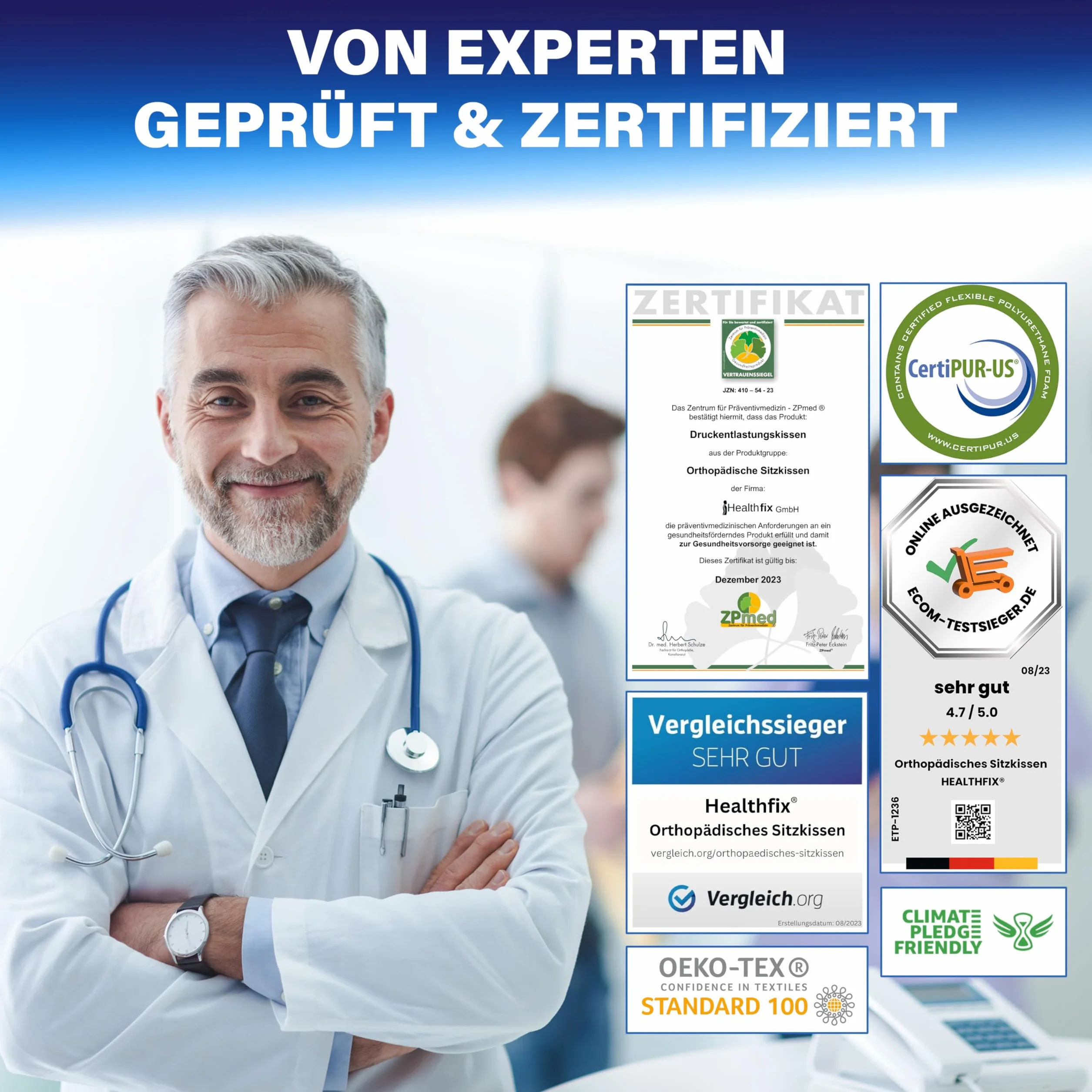 Healthfix® Poduszka na fotel samochodowy dla dorosłych | Podwyższenie siedziska kierowcy z pianki z pamięcią kształtu | Ergonomiczna poduszka klinowa do samochodu i komfortu jazdy