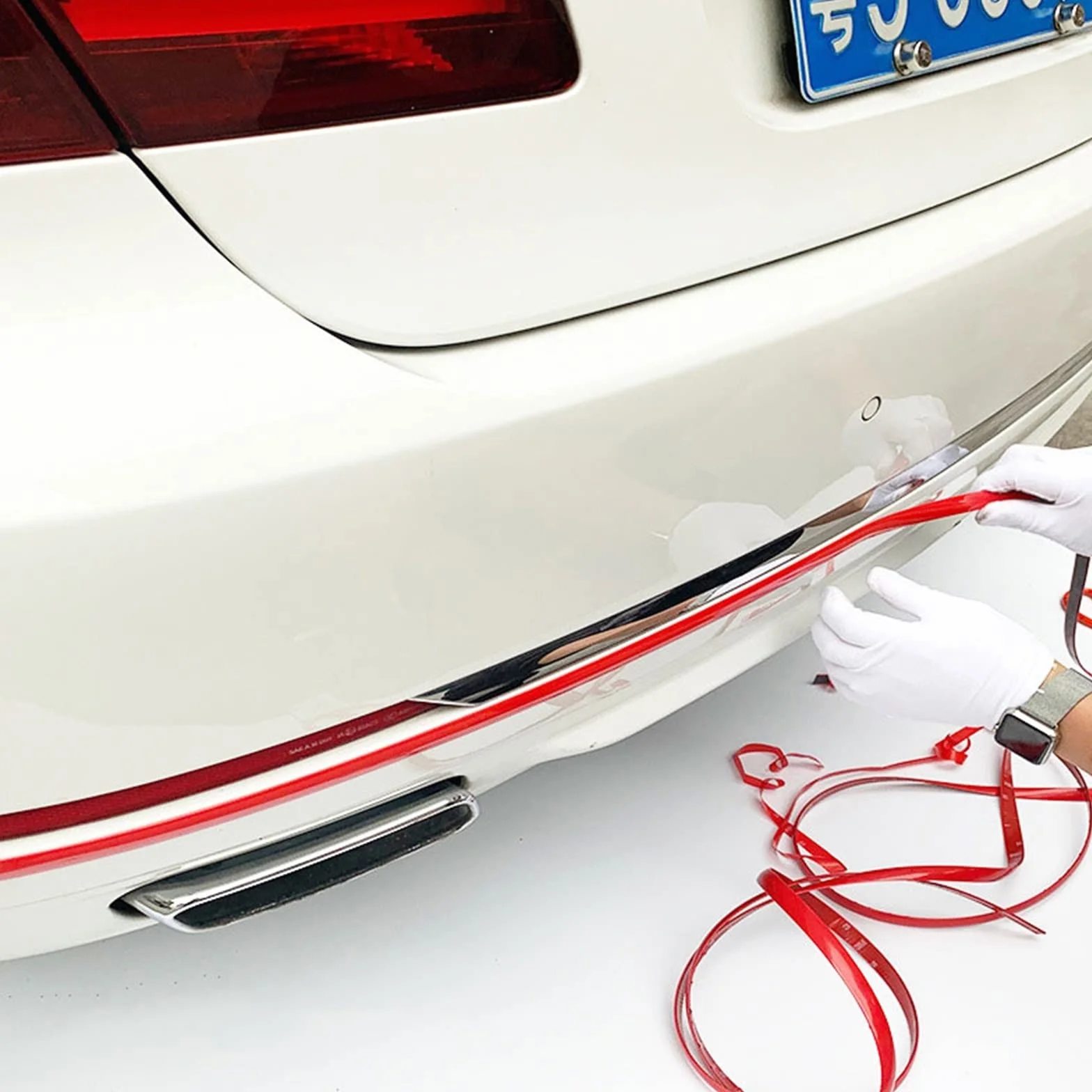 Samoprzylepna listwa wykończeniowa boczna do karoserii samochodu/ciężarówki/kampera, motoryzacyjna listwa wykończeniowa do samochodu, błyszcząca czerwona listwa wykończeniowa deski rozdzielczej