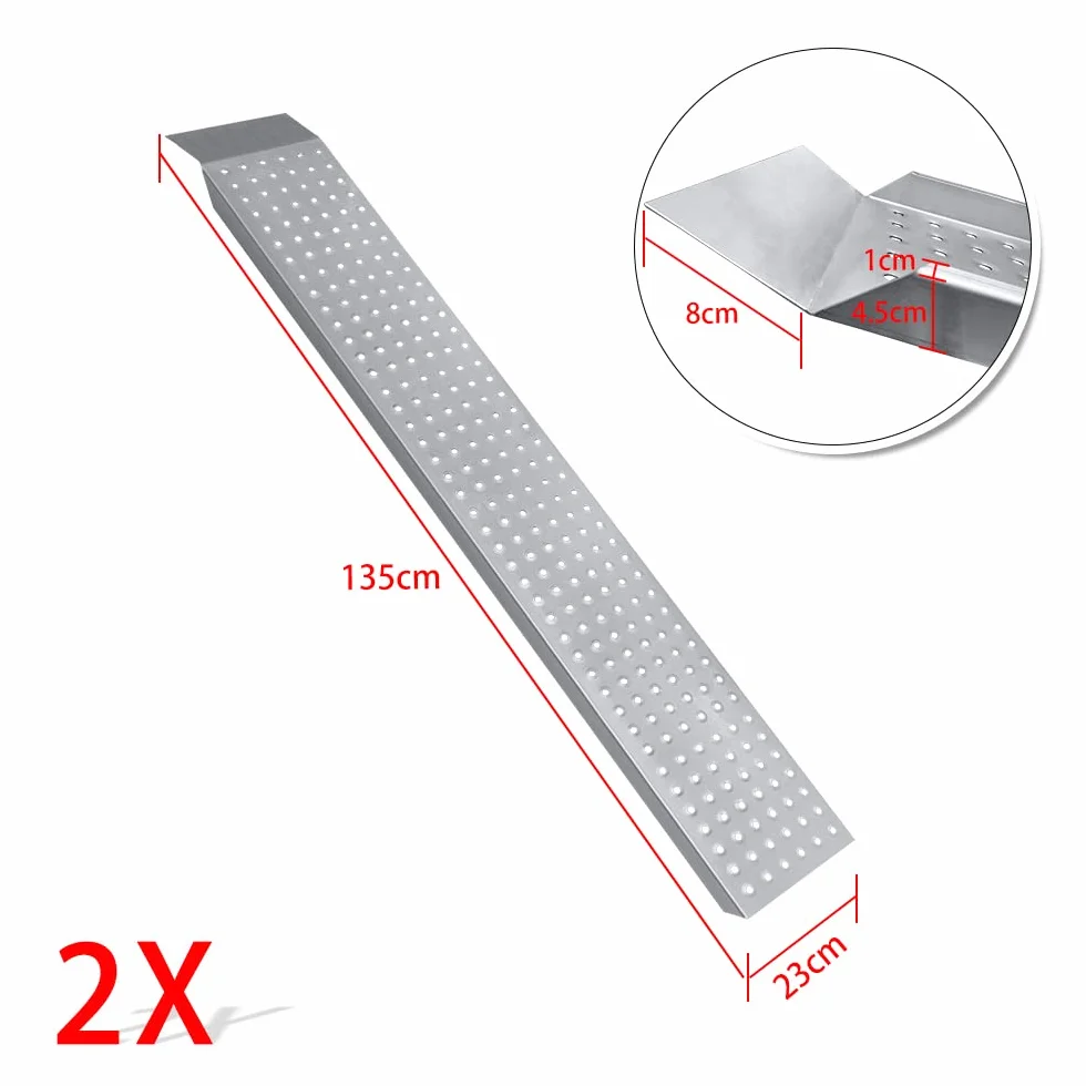 YUENFONG Rampa Najazdowa Stal Ocynkowana Antypoślizgowa 135 cm Nośność 400 kg Para