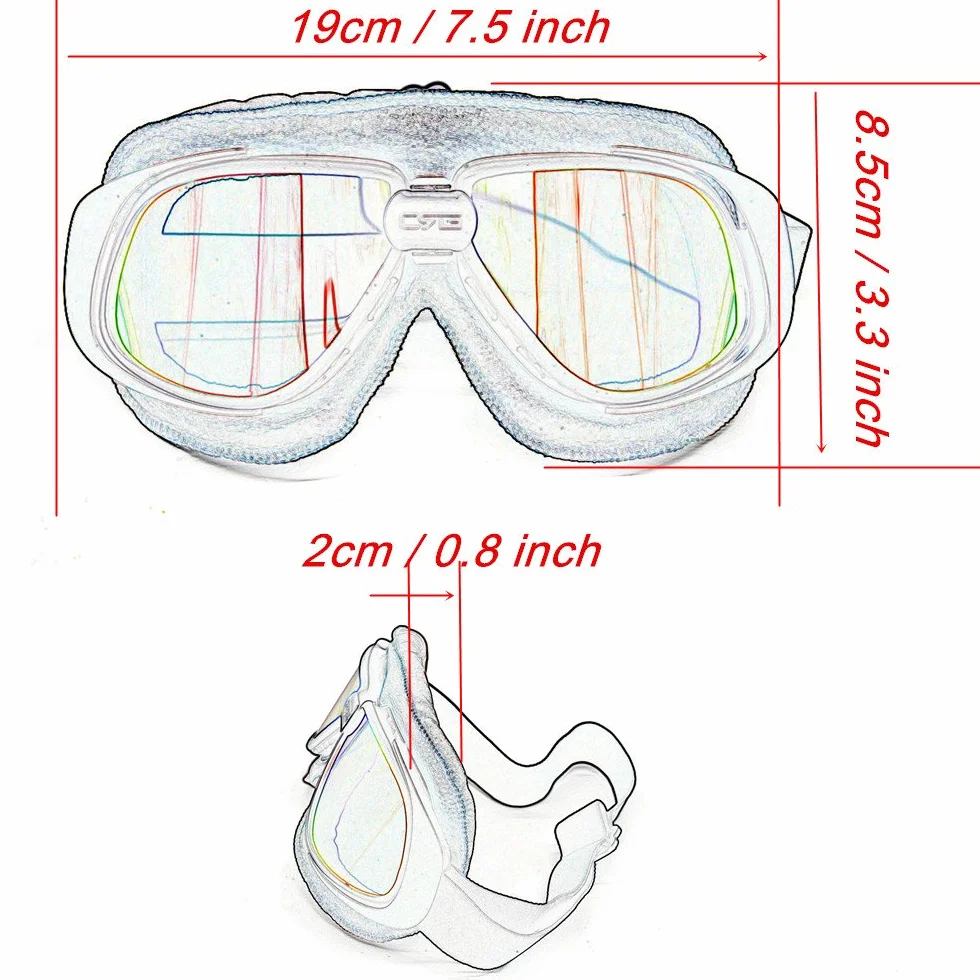 Gogle motocyklowe Vintage Pilotenbrille Cruiser Scooterbrille Outdoor Sandbrille Bike Racer Cruiser Touring Eyewear