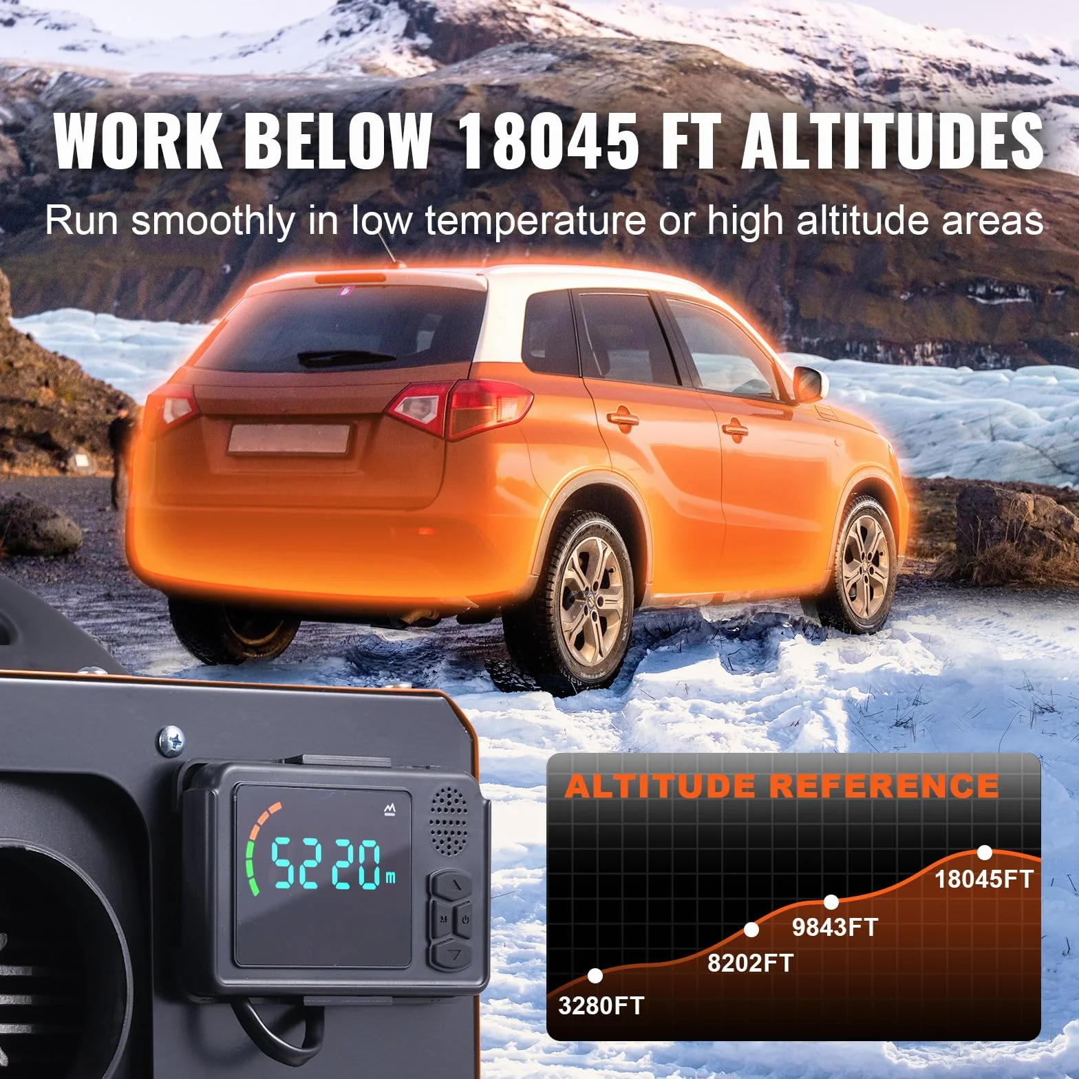 VEVOR Przenośny podgrzewacz oleju napędowego All-in-One 12 V 5 kW Podgrzewacz powietrza Diesel 0,16-0,52 l/h 8 ~ 36 °C Regulowany 15-20 m² LCD Bluetooth Pilot Zdalnego Sterowania 5L Zbiornik do