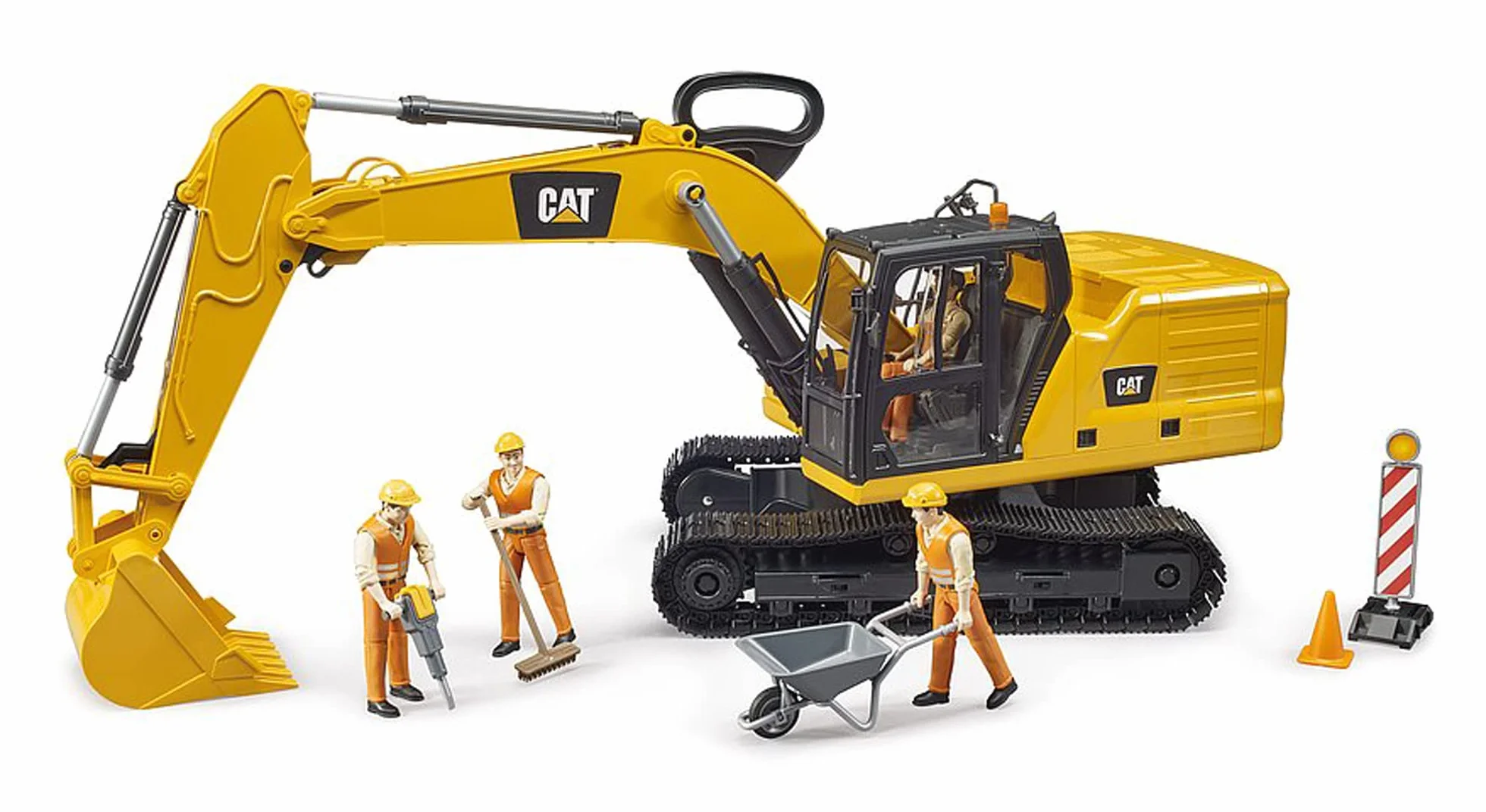 bruder 02483 - Koparka łyżkowa Cat, pojazd budowlany na plac budowy, koparka łyżkowa, pojazd