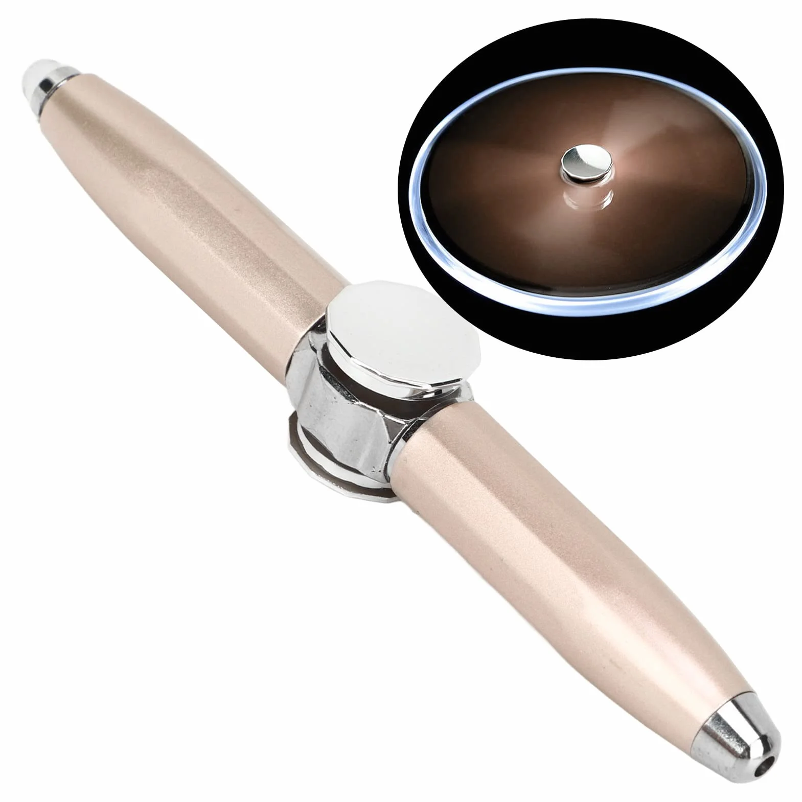 RiToEasysports Fidget Pen Pen, długopis pomagający myśleć z diodą LED dla dorosłych, studentów i dzieci w biznesie, łagodzący stres (złoto)