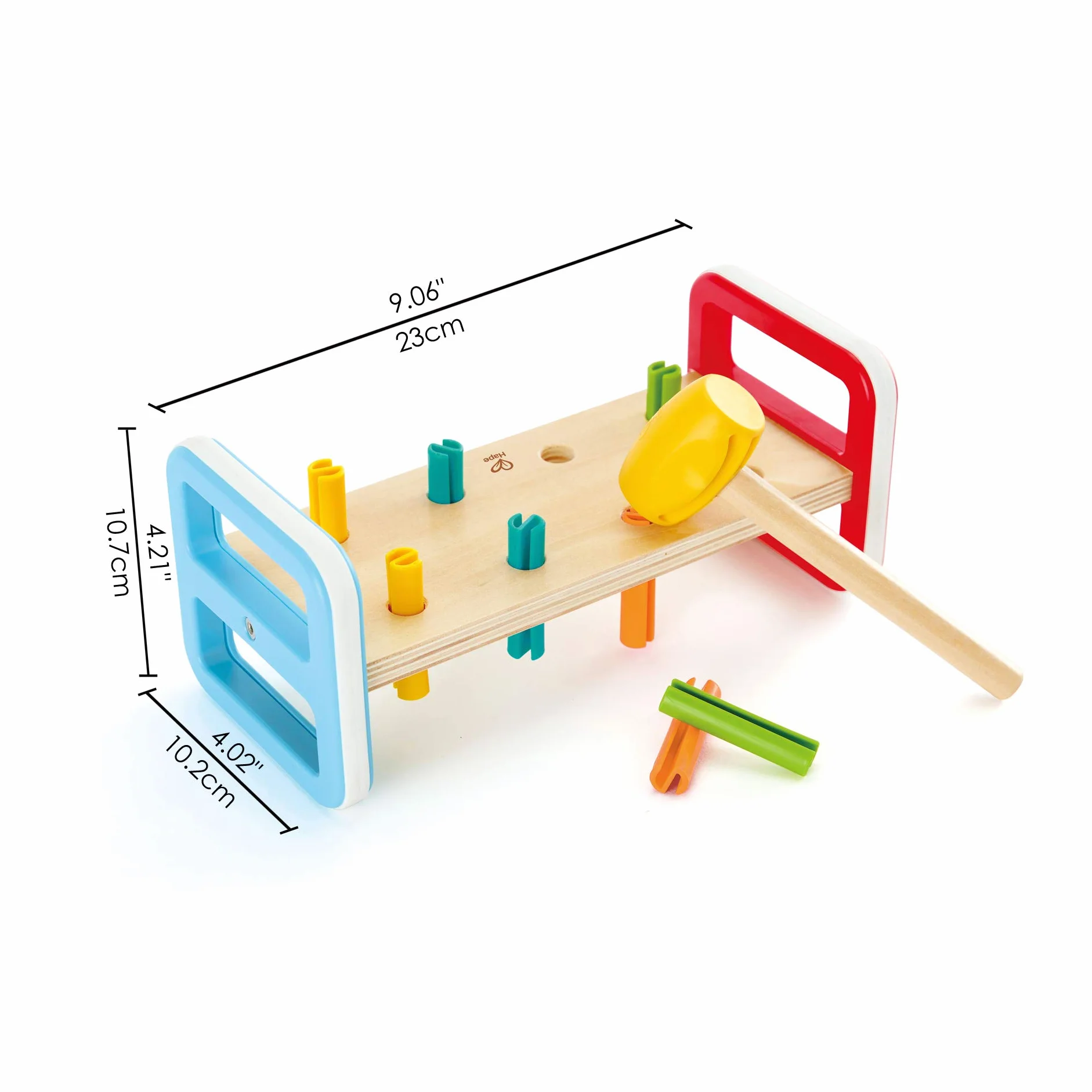 Hape E0506 Rainbow Pounder - Colourful Wooden Toy for Toddlers