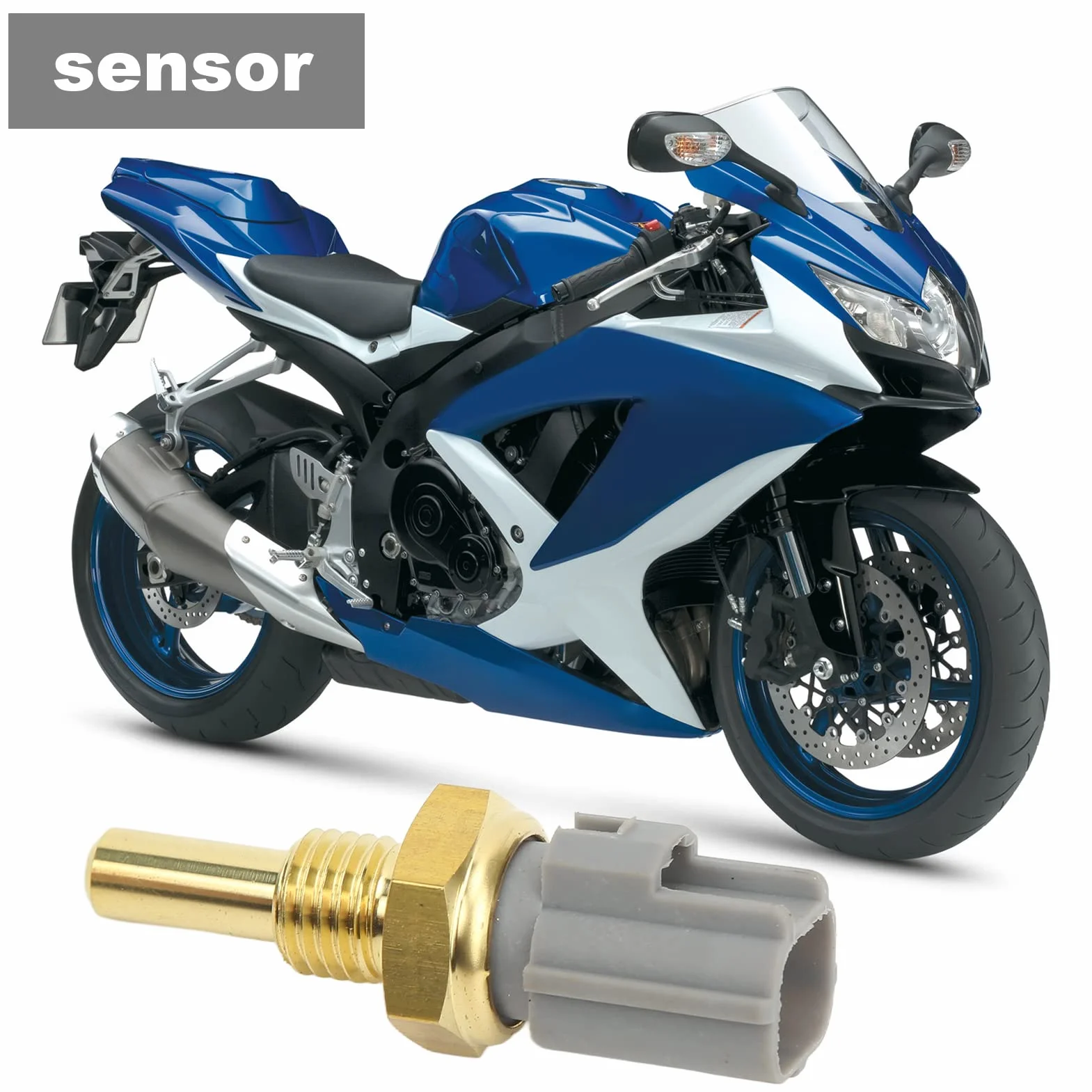 Czujnik Temperatury Wody Chłodzącej KIMISS 13650-10G00, Mosiężny Czujnik Temperatury Wody Chłodzącej dla Suzuki GSX-R600 GSX-R750 GSX-R1000 TL1000R