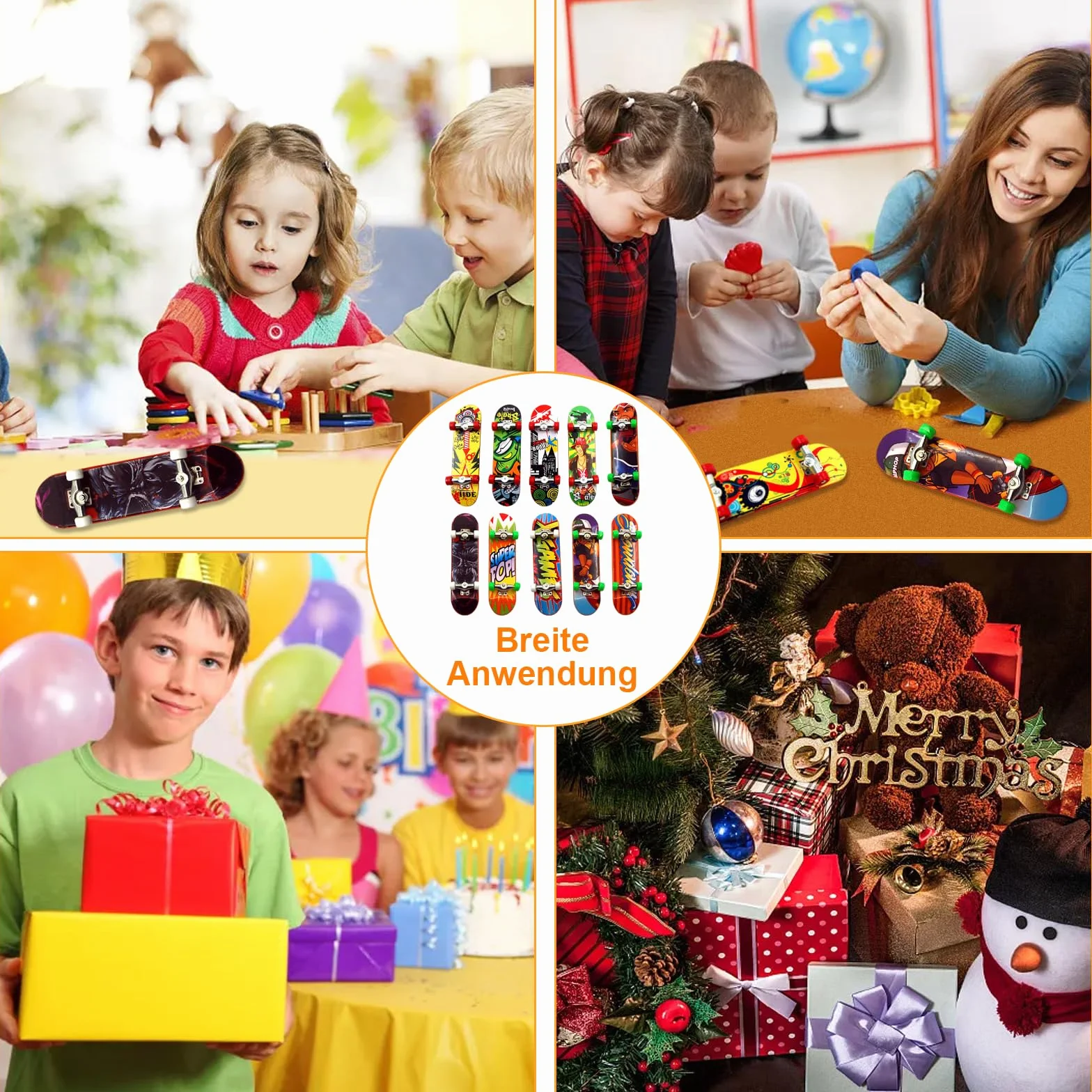 Deskorolka na palce, zestaw 9 sztuk, mini deskorolki na palce, profesjonalna zabawka na palec, zestaw mini deskorolki dla dzieci, upominek, prezent urodzinowy dla dziecka (losowy wzór)