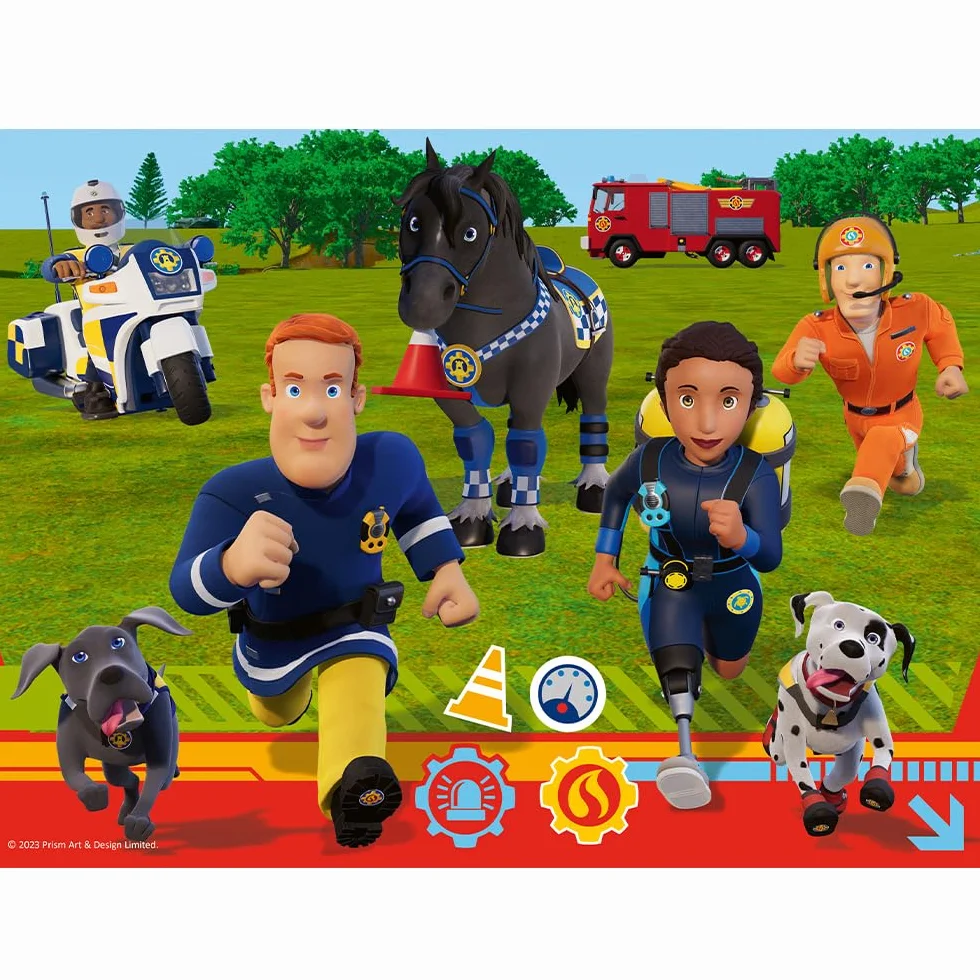 Trefl - Strażak Sam, Gotowi do Pomocy" - Puzzle 30 Elementów - Kolorowe Puzzle z Bohaterami Bajki, Wóz Strażacki, Ekipa Ratunkowa, Kreatywna Rozrywka, Zabawa dla Dzieci od 3 lat