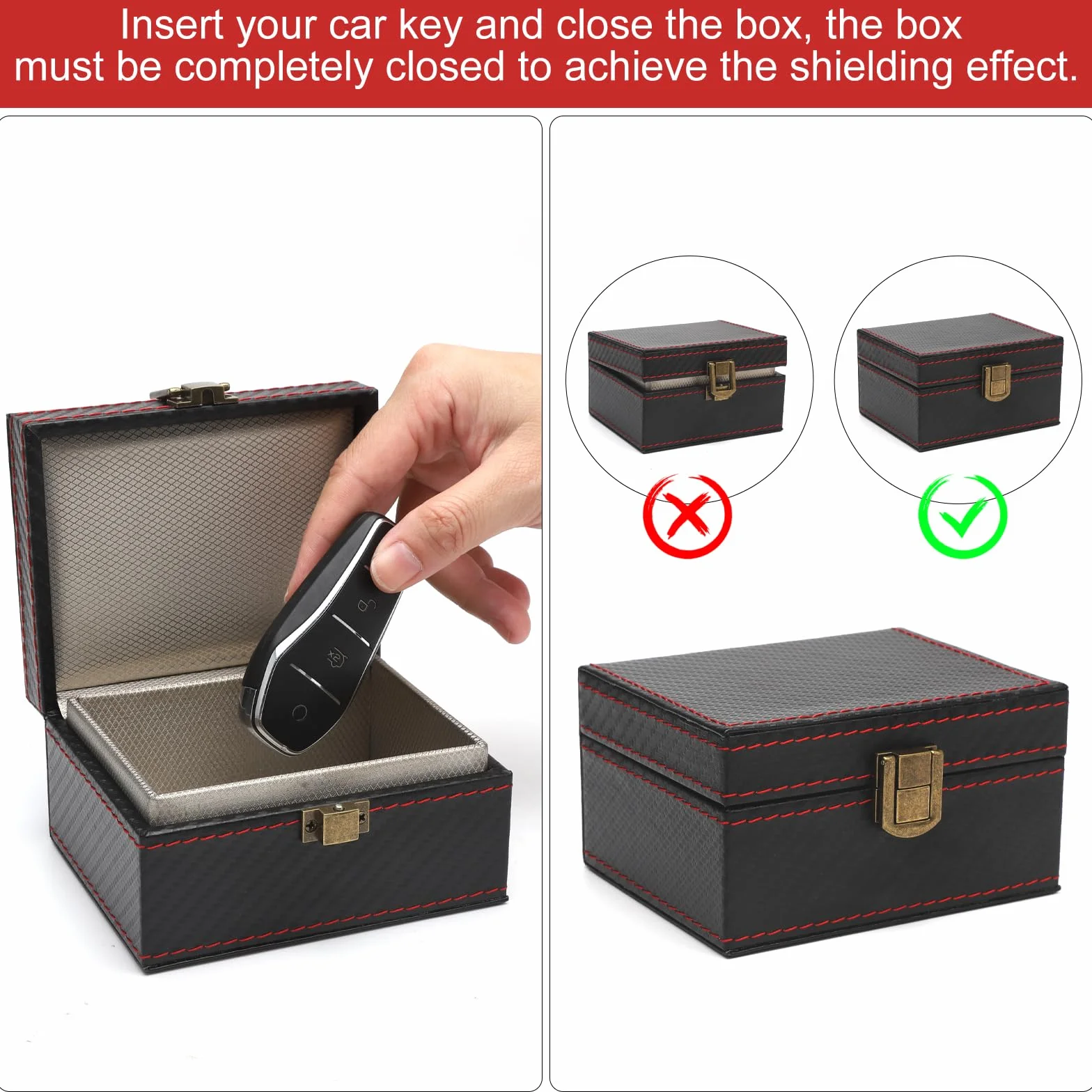TNSLAND Keyless Go etui ochronne na kluczyki samochodowe blokada sygnału Faraday Box RFID (11,5 x 9 x 6,2 cm)