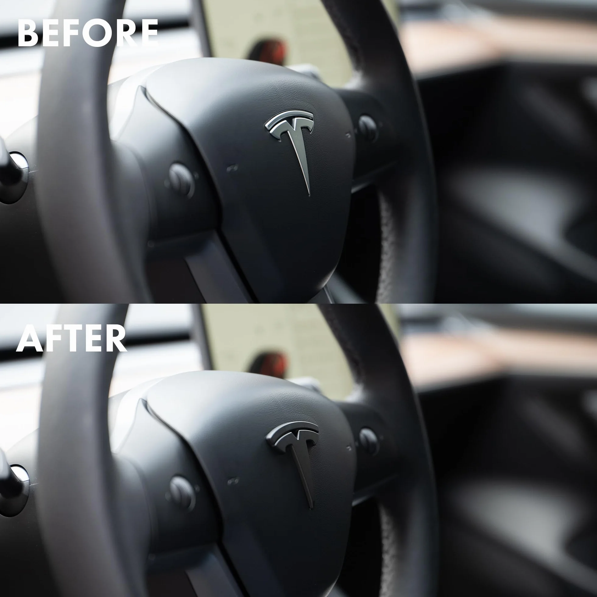 Emblemat z logo Tesla Model Y, czarny matowy, zestaw 3 sztuk