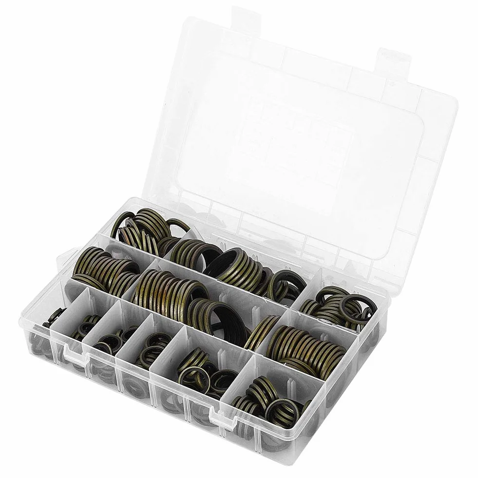 Uszczelka Korka Spustowego 240 Sztuk 6-30mm Metalowa Guma Zestaw Uszczelek