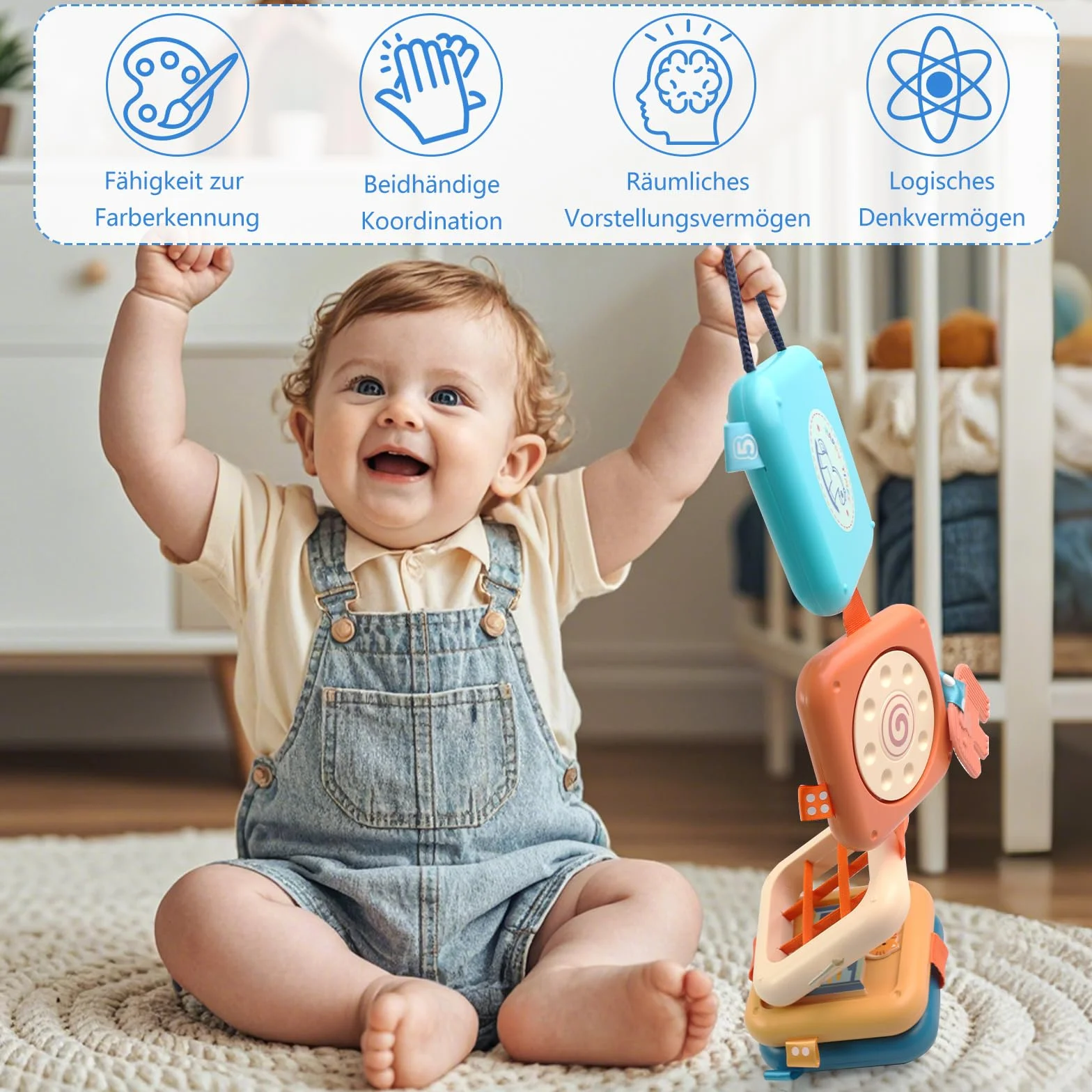 Montessori Zabawka dla Niemowląt, Zabawka od 1 Roku Zycia, Trening Koordynacji Sensorycznej, do Samolotu, Idealne Urodziny, dla Chłopców i Dziewczynek