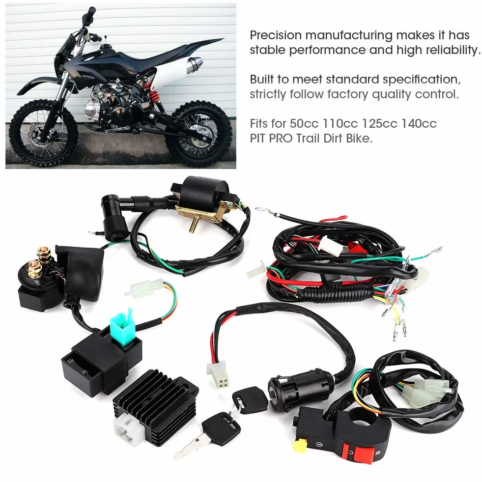 Quad Rozrusznik Elektryczny Okablowanie Pit Bike 110 Pełny Zestaw