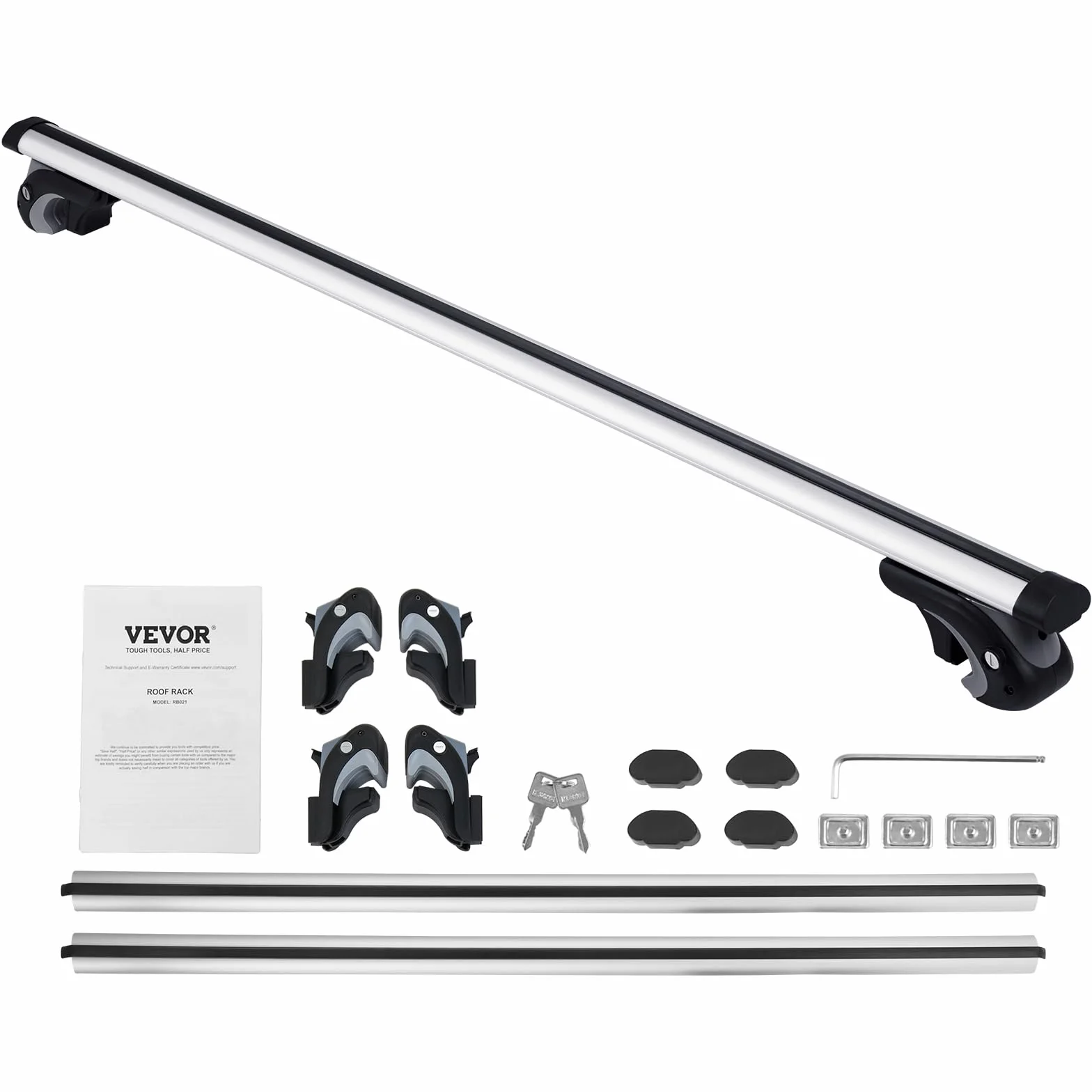 VEVOR Uniwersalny bagażnik dachowy 132 cm aluminiowy regulowany z zamkami do SUV sedana