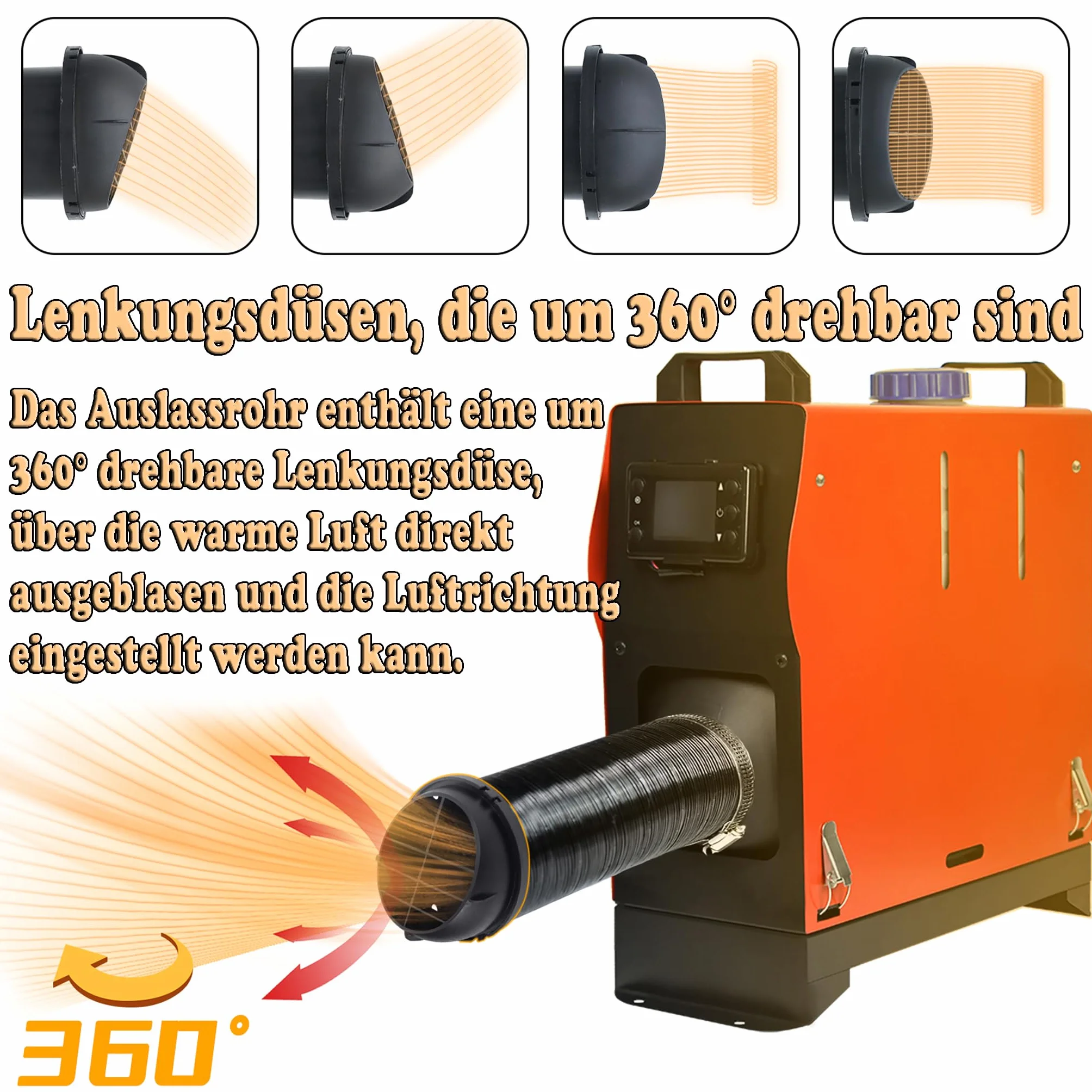 Ogrzewanie postojowe na olej napędowy 8 kW 12 V z pilotem zdalnego sterowania i monitorem LCD