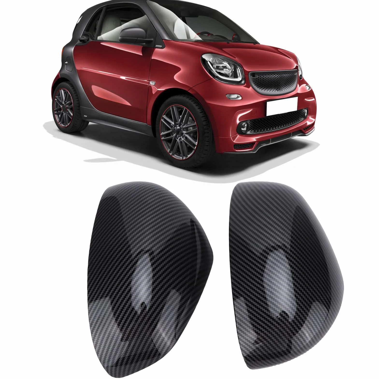 Fydun Lusterka Boczne Smart Fortwo Forfour 453 2015-2021 Styl Włókno Węglowe