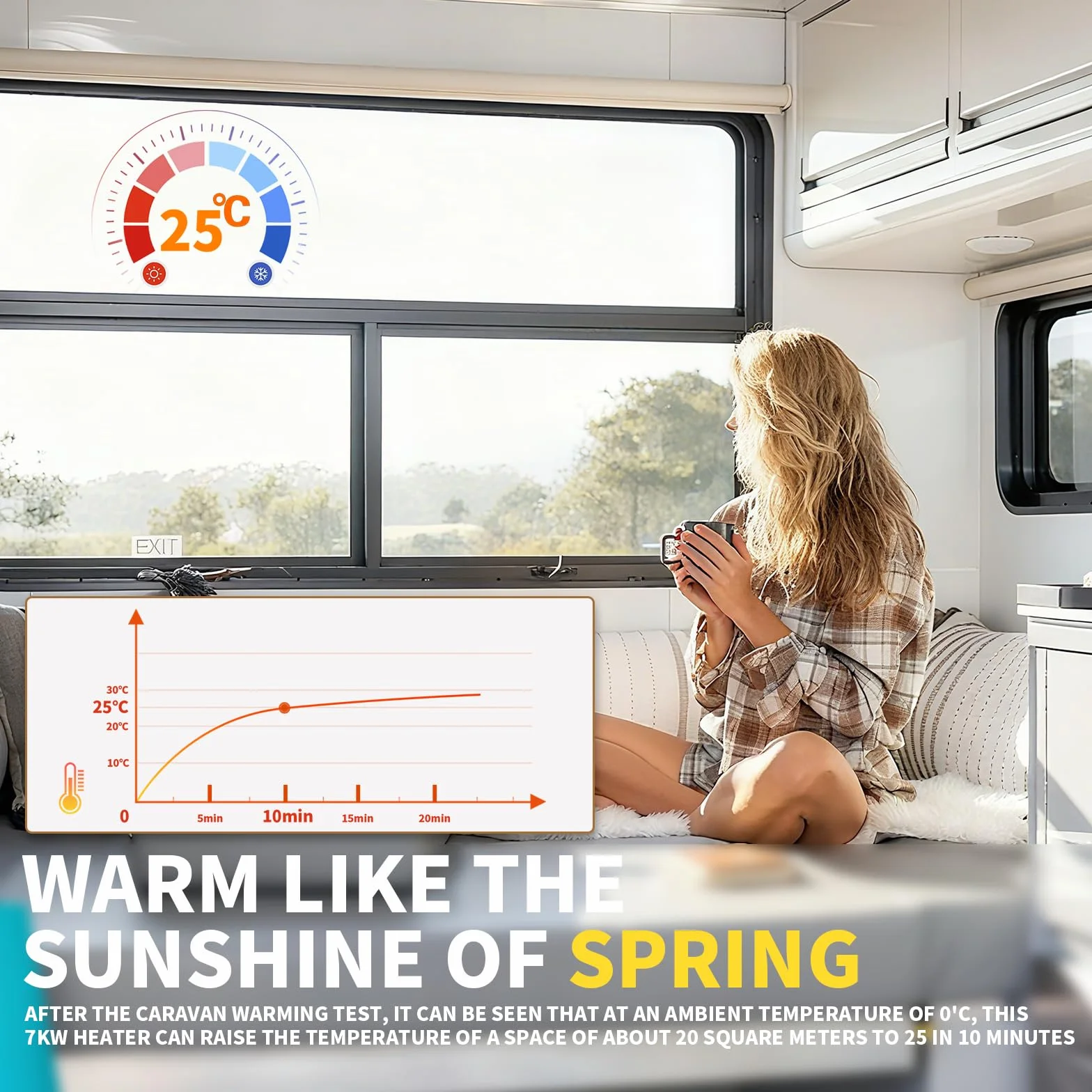 Ogrzewanie na olej napędowy 24 V, 7 kW, automatyczna regulacja temperatury, z wyświetlaczem LCD, ogrzewanie postojowe na olej napędowy z wtyczką lotniczą, alarm przegrzania, ogrzewanie