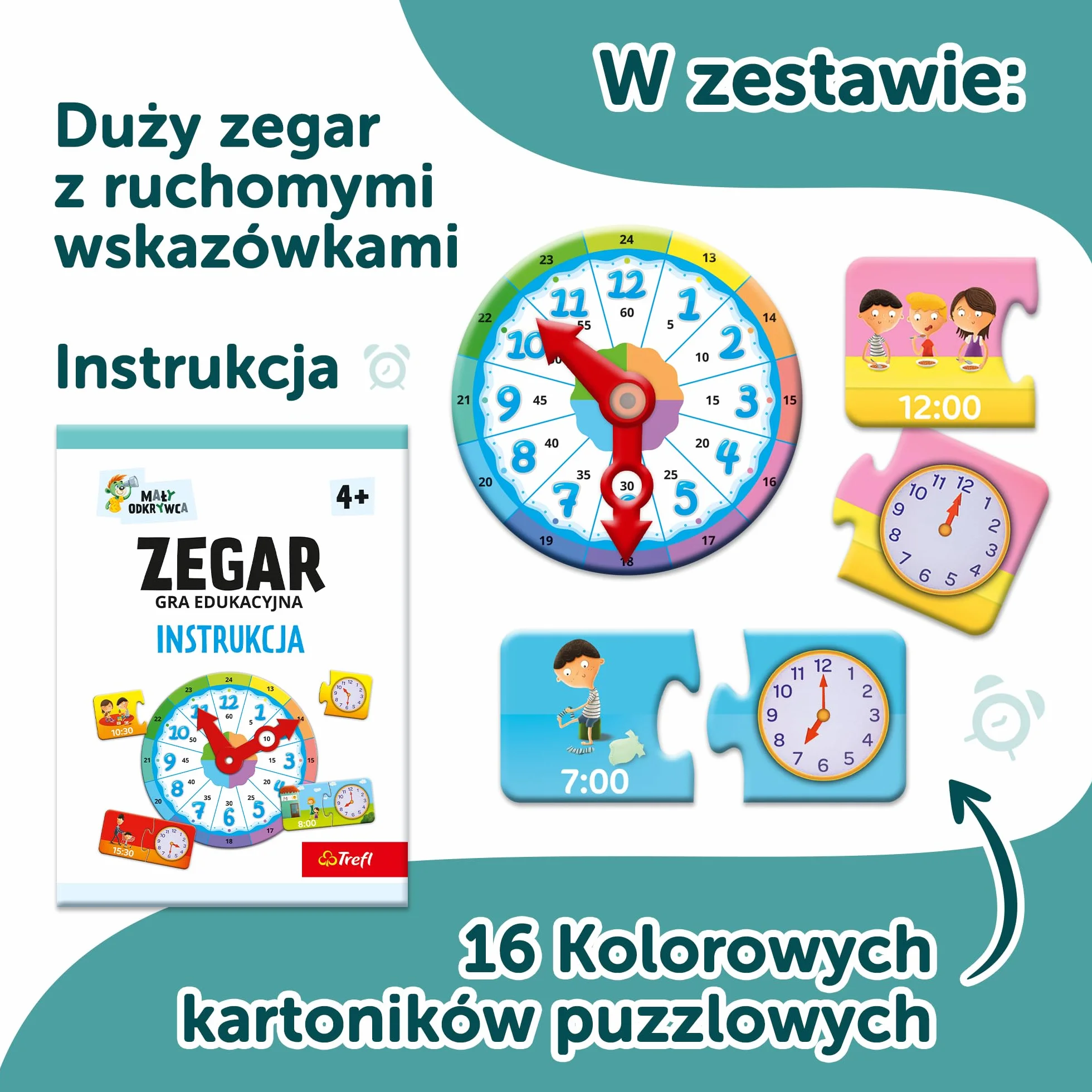 Trefl Zegar – Mały Odkrywca Gra Edukacyjna dla Dzieci w wieku od 4 lat