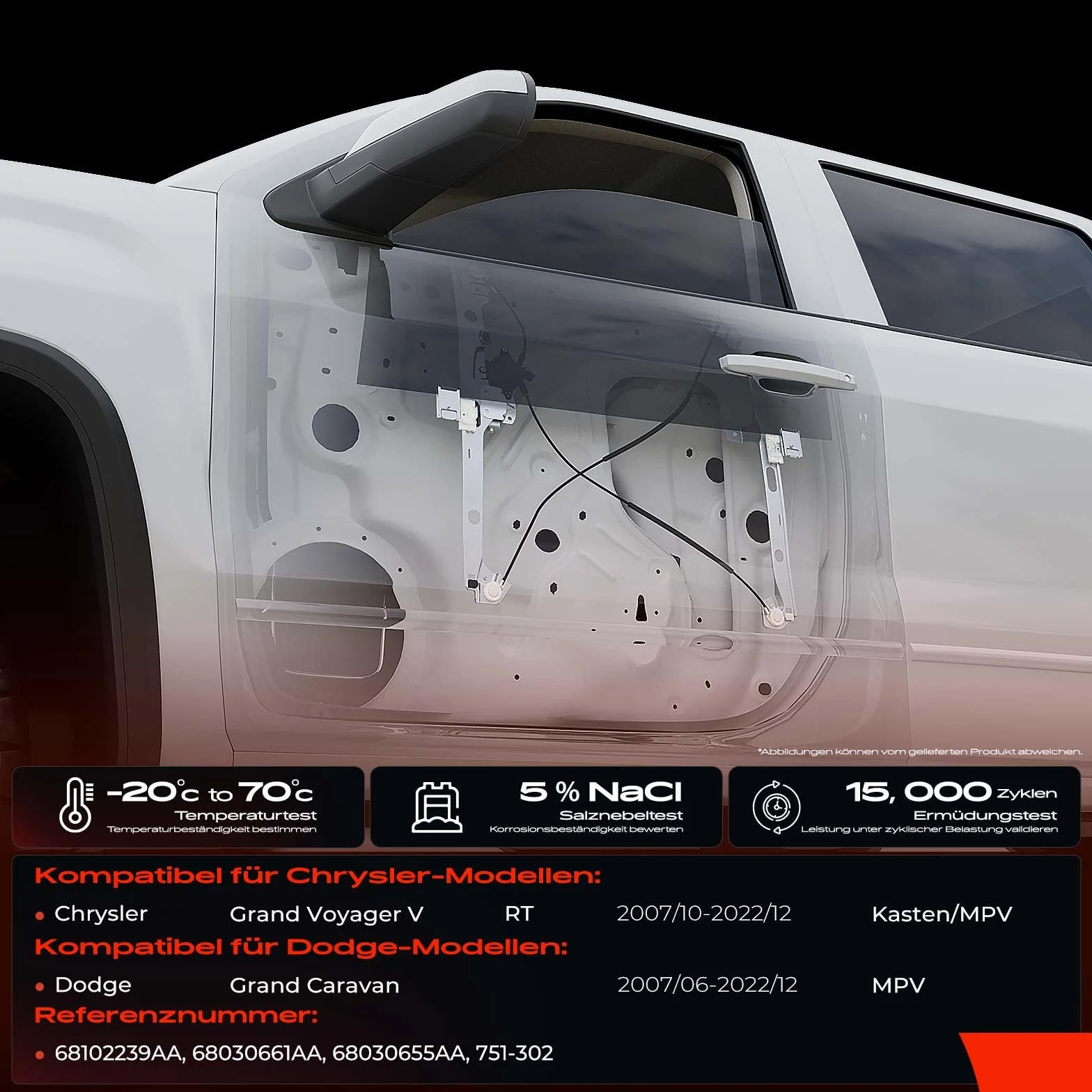 Frankberg Power Window Front Left Kompatybilny z Grand Voyager V RT MPV 2007-2016 Grand Caravan MPV 2007-2016