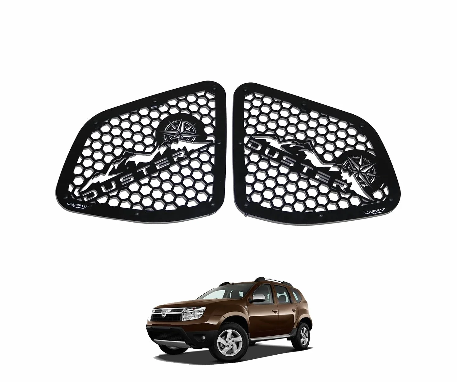 Metalowe osłony motylkowe 2-pak czarne do Dacia Duster 2010-2017