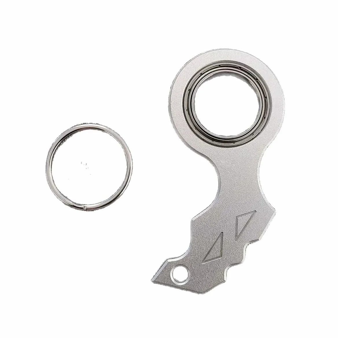 Amacoam Breloczek do kluczy Spinner 2 sztuki, przenośny, spinner, do treningu palców, dla dzieci i dorosłych, do łagodzenia lęku, czarny, M