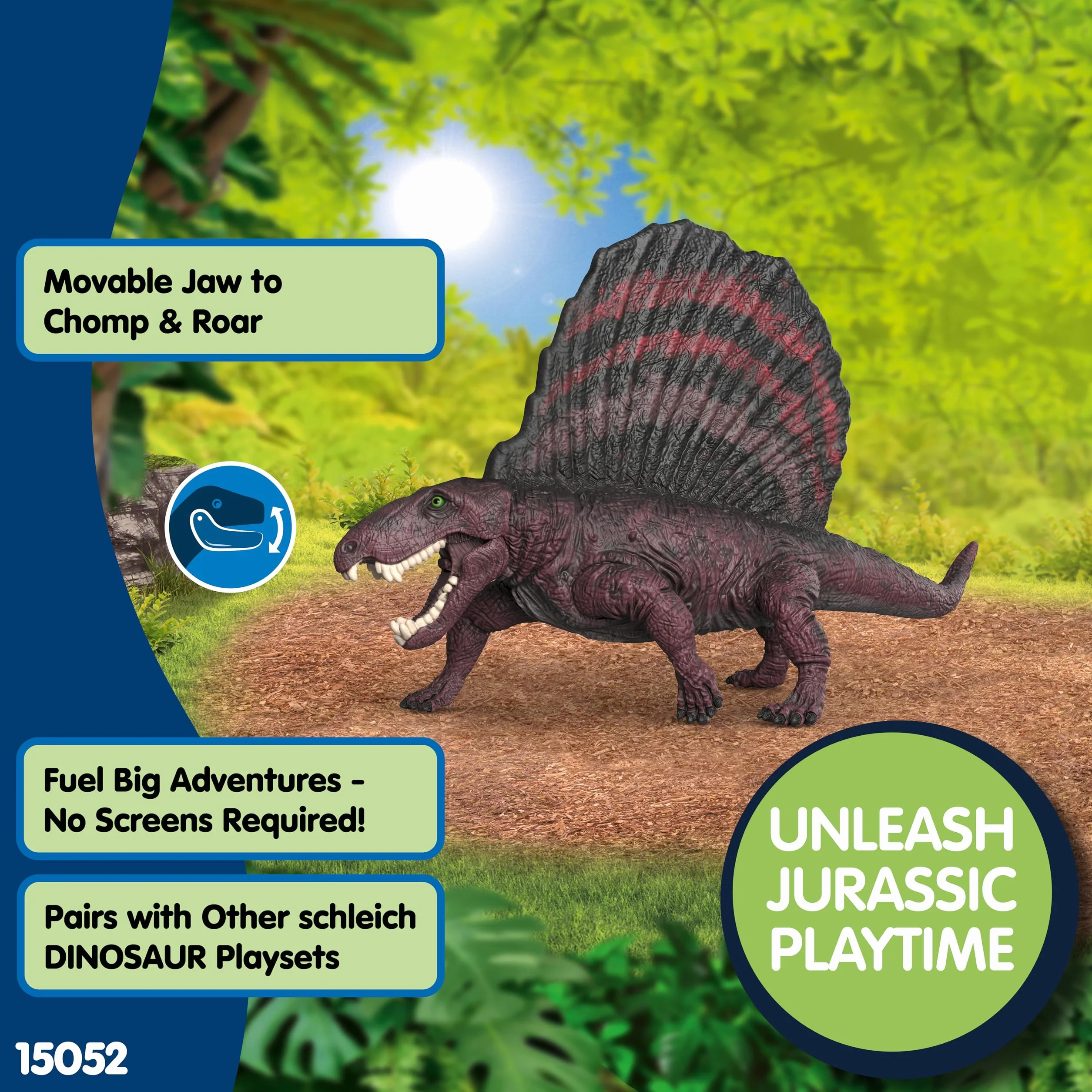 schleich DINOSAURS | Dimetrodon 15052 | Dino z ruchomą szczęką | Kolekcjonerskie zabawki dinozaurów | Prezent dla dziewczynek i chłopców | Zabawki dinozaurów od 3 lat | 18 x 10 x 7 cm