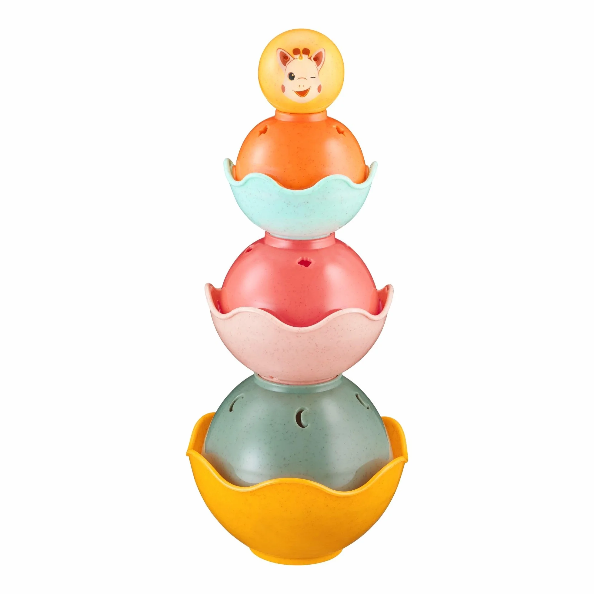 Sophie la Girafe - Zestaw 6 kolorowych misek - zabawka edukacyjna dla dzieci - rozwija zdolności motoryczne i logikę - 30 cm