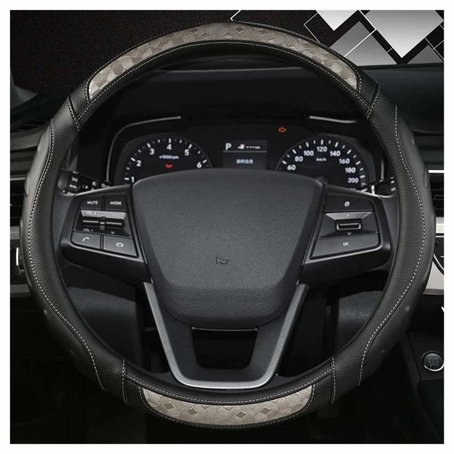 Pokrowiec na kierownicę, 38 cm, akcesoria samochodowe do Hyundai Elantra, Santa Fe, Kona, i40 i palisady, czerwony