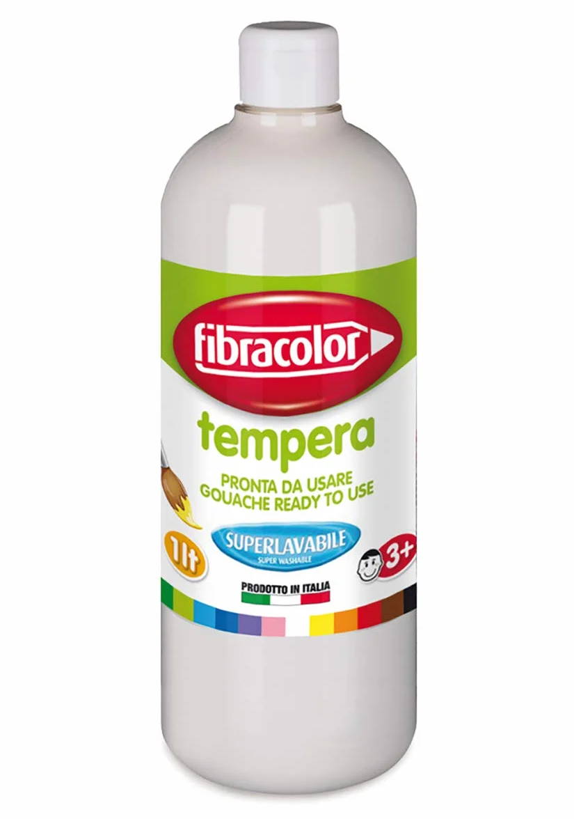 FIBRACOLOR TEMPERA ReadY 1000 ml - butelka jednobarwna biała