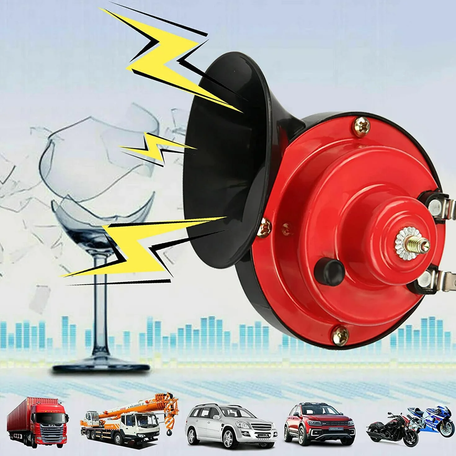 300DB Super głośny klakson pociągowy 12V 300DB Super głośny klakson pociągowy do samochodów ciężarowych SUV Samochód Łódź Klakson elektryczny Motocykle Głośne klaksony pociągowe