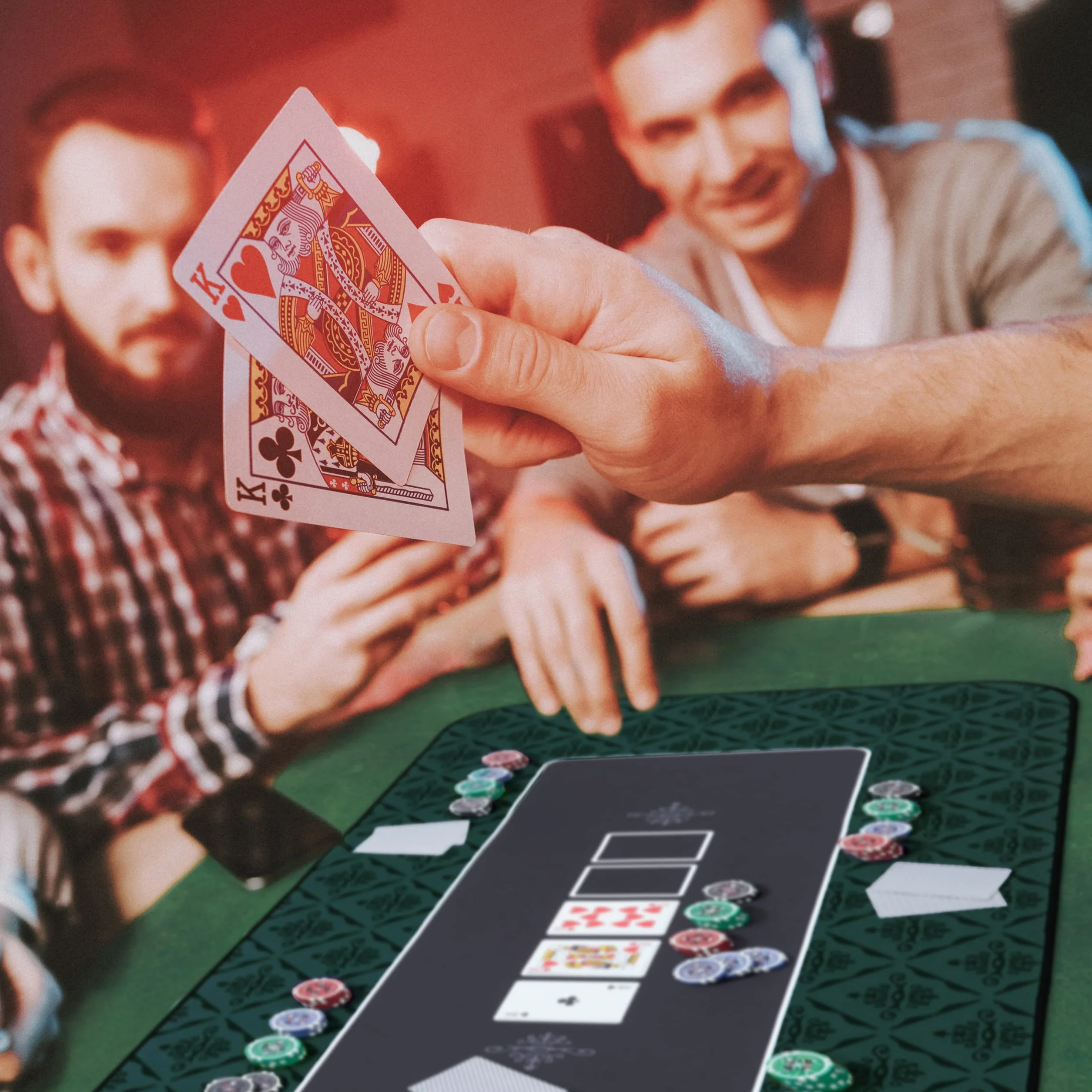 Relaxdays Mata do Pokera 100 x 60 cm, Texas Holdem, Podkładka na Stół, Duża, Antypoślizgowa, Poliester, Akcesoria do Pokera, Czarna