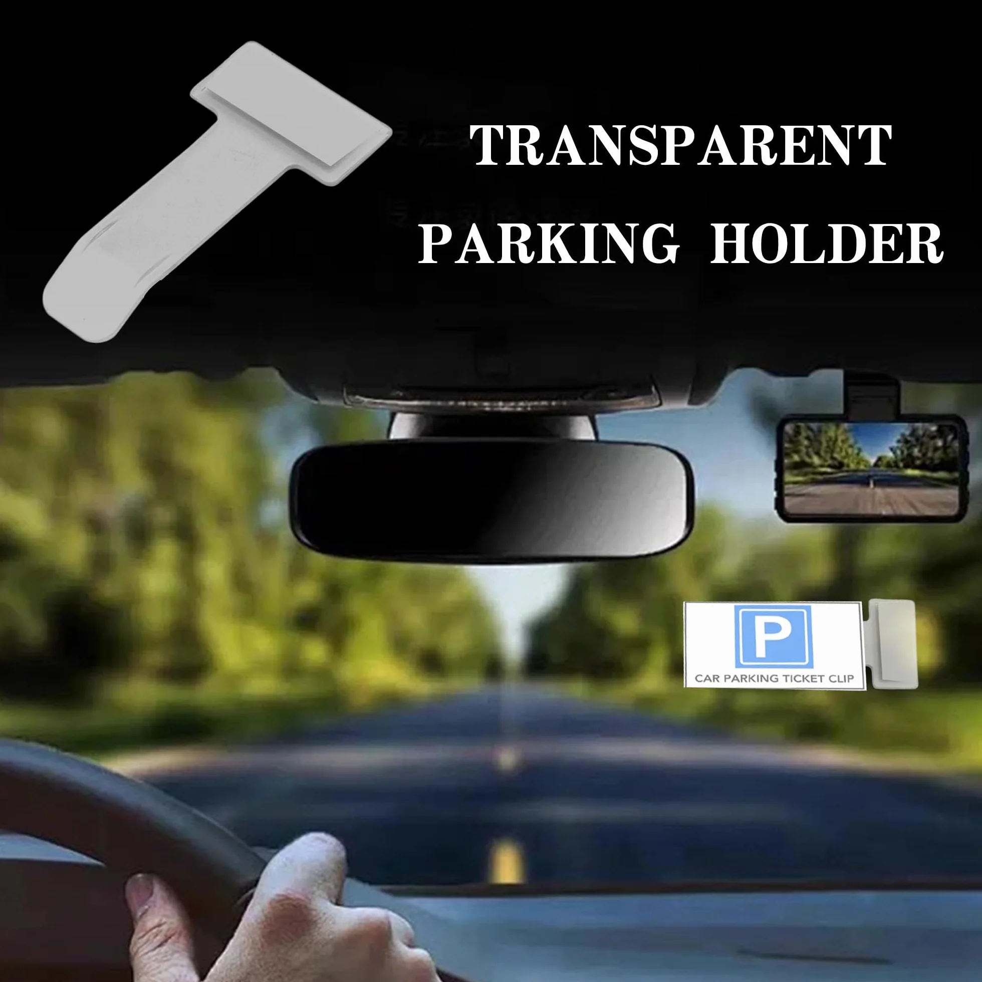 Uchwyt na pozwolenie na parkowanie na przednią szybę samochodową, przezroczysty uchwyt na pozwolenie na parking, klips na pozwolenie na parkowanie samochodu, klips na bilety na przednią szybę,