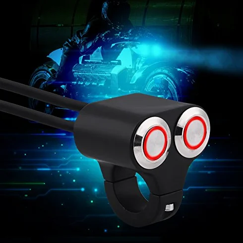 przełącznik kierownicy przełącznik sterujący kierownicy motocykla włączanie/wyłączanie ręczny przycisk powrotu 7/8 cali 22 mm uniwersalny przełącznik reflektorów wskaźnik LED ze stopu aluminium (typ