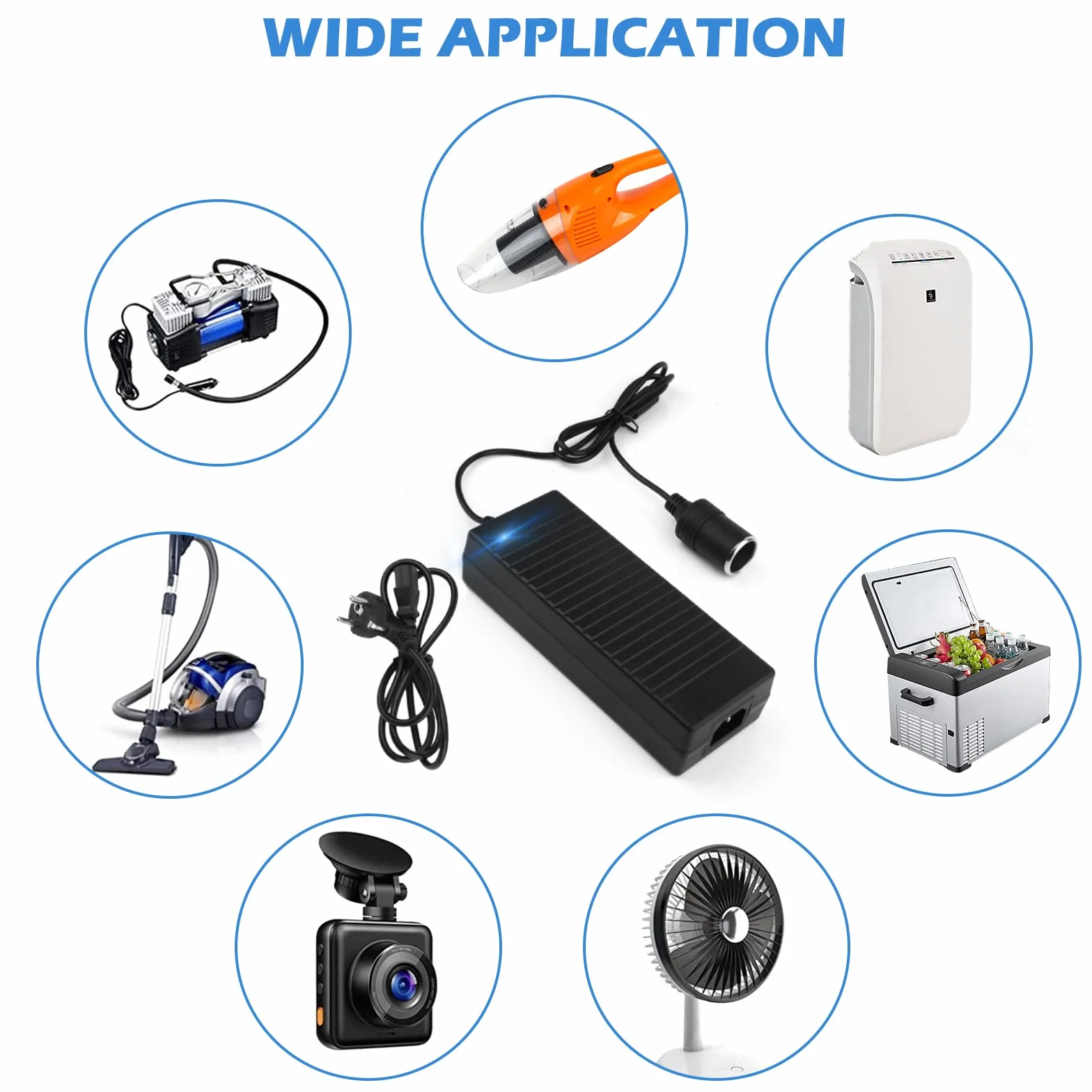 10 A 120 W AC na DC Adapter, Zasilacz samochodowy, Zasilacz do zapalniczki samochodowej, 110-240 V, konwerter sieciowy z zapalniczką, do lodówki samochodowej, inflatora