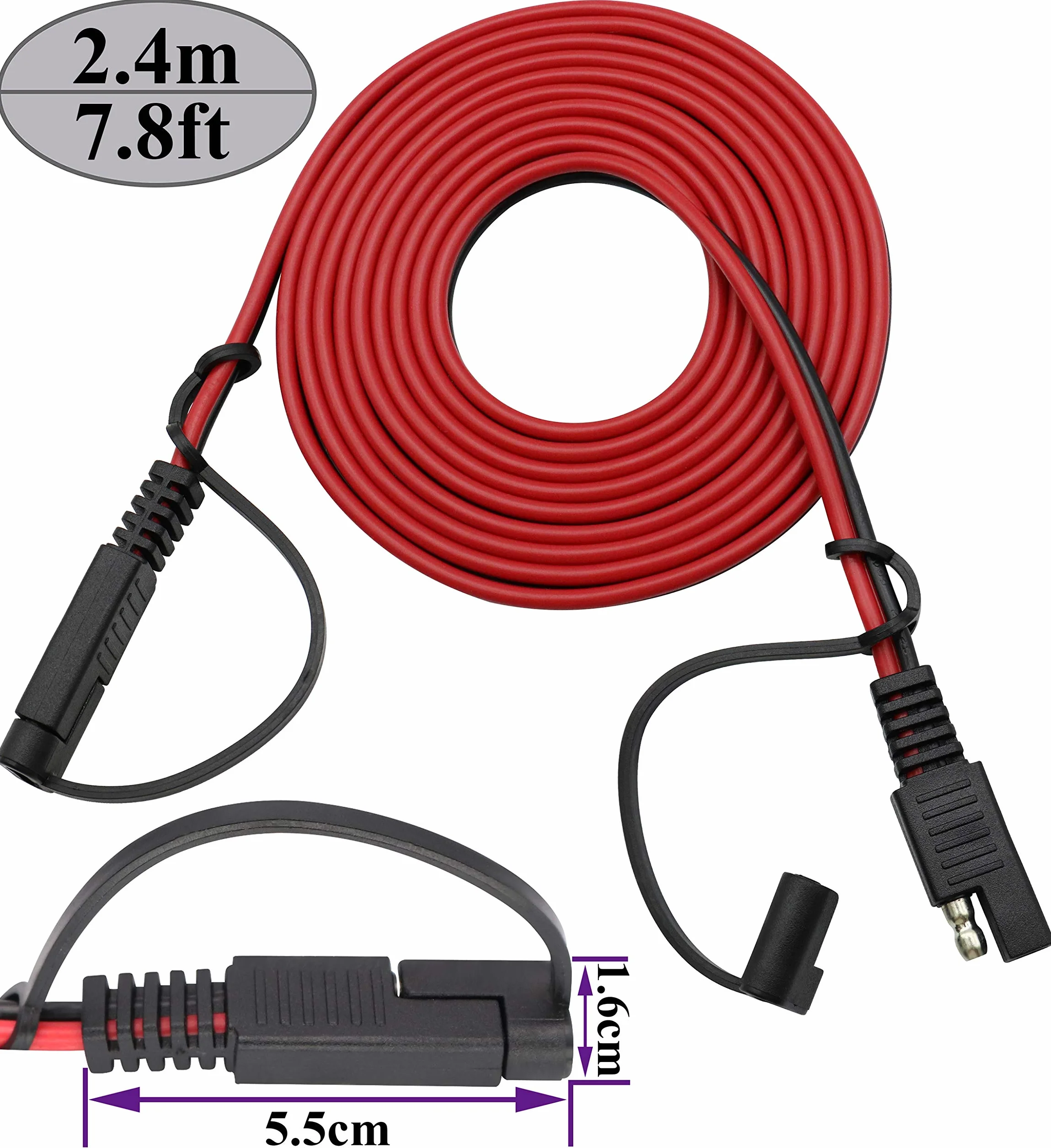SAE do SAE 16 AWG Uprząż przewodowa DC Power Automotive Przedłużenie kabla szybkiego podłączenia 2,4 m